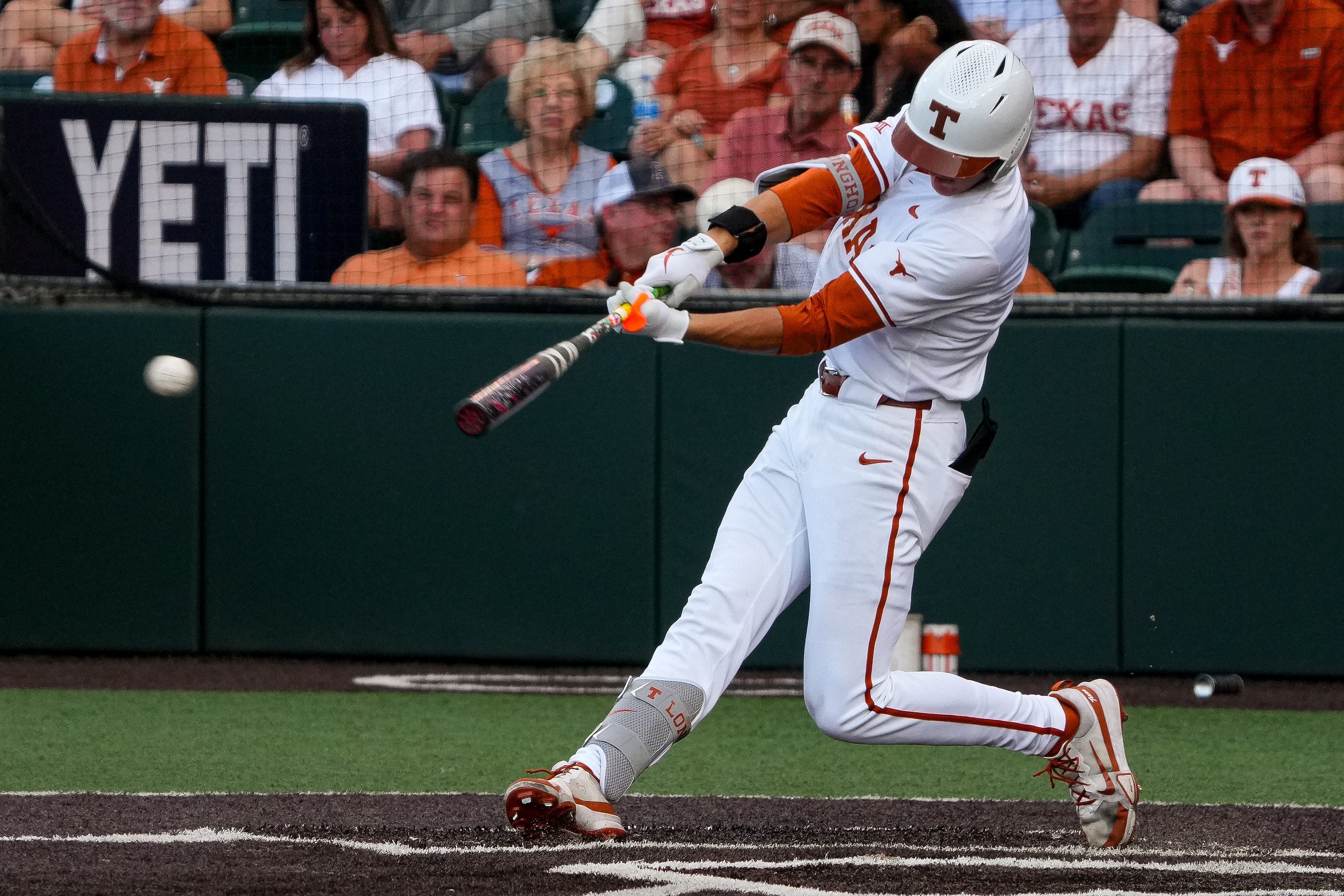 Jared Thomas has recorded 20 home runs and 76 RBIs in 124 games for the Texas Longhorns (Image Source: IMAGN).