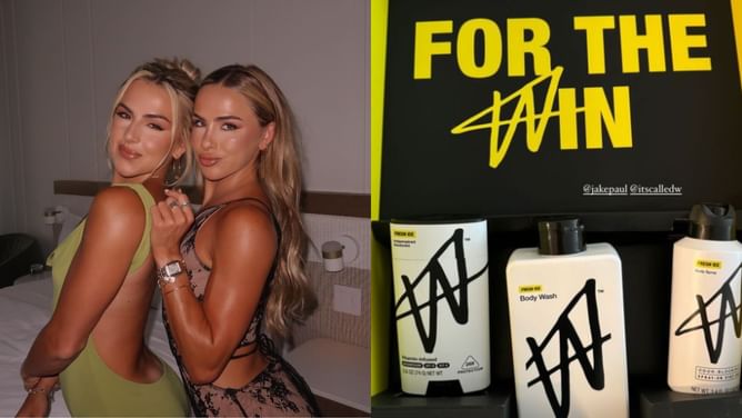 WATCH: Miami's Cavinder twins receive a special PR package from Jake Paul's personal care brand "W"
