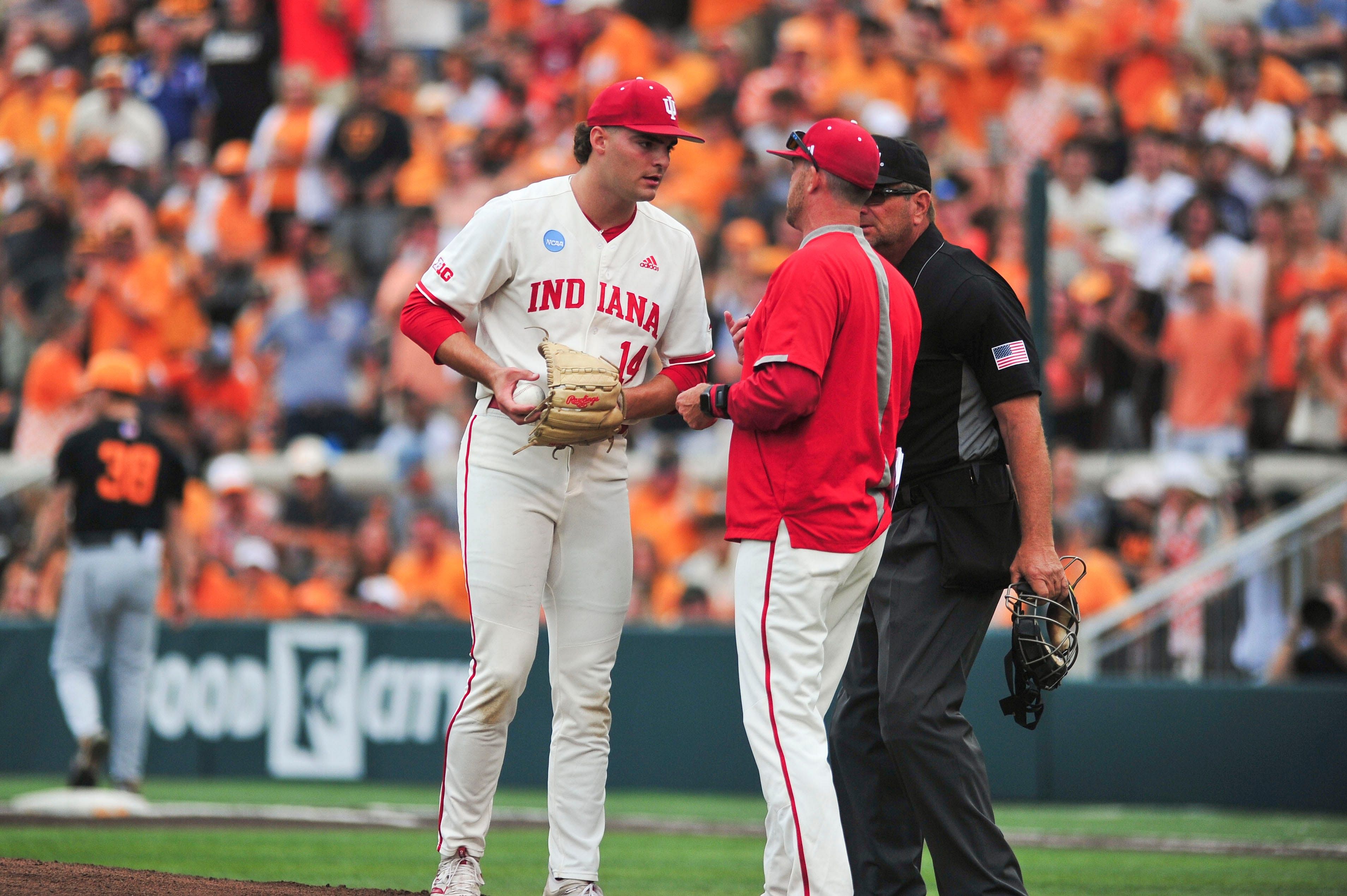 Connor Foley went 4-2 in 14 starts with a 4.71 ERA for Indiana (Image Source: IMAGN).