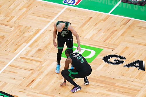 Jaylen Brown and Derrick White were teammates on the Boston Celtics. (Photo: IMAGN)