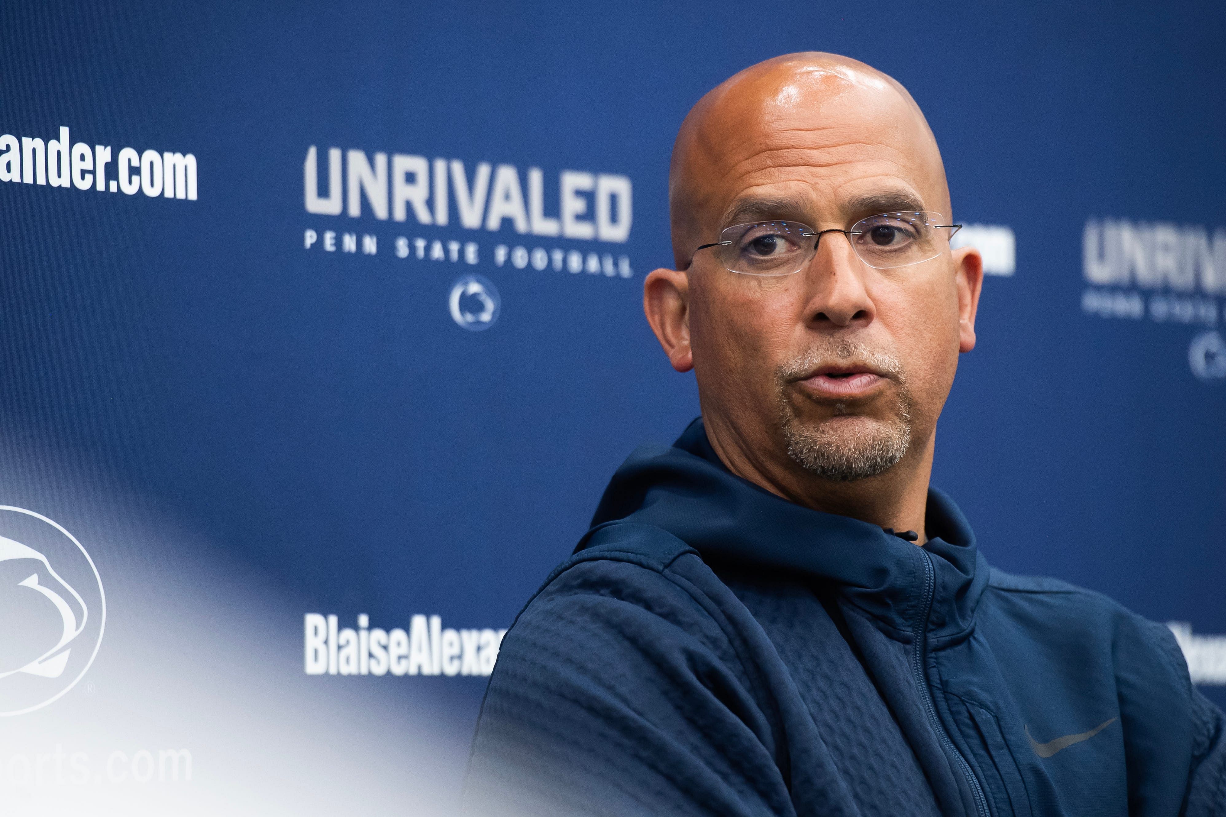 Penn State and coach James Franklin will avoid Michigan and Oregon on their 2024 schedule, one of the Big Ten&#039;s lightest. (Photo credit: IMAGN)