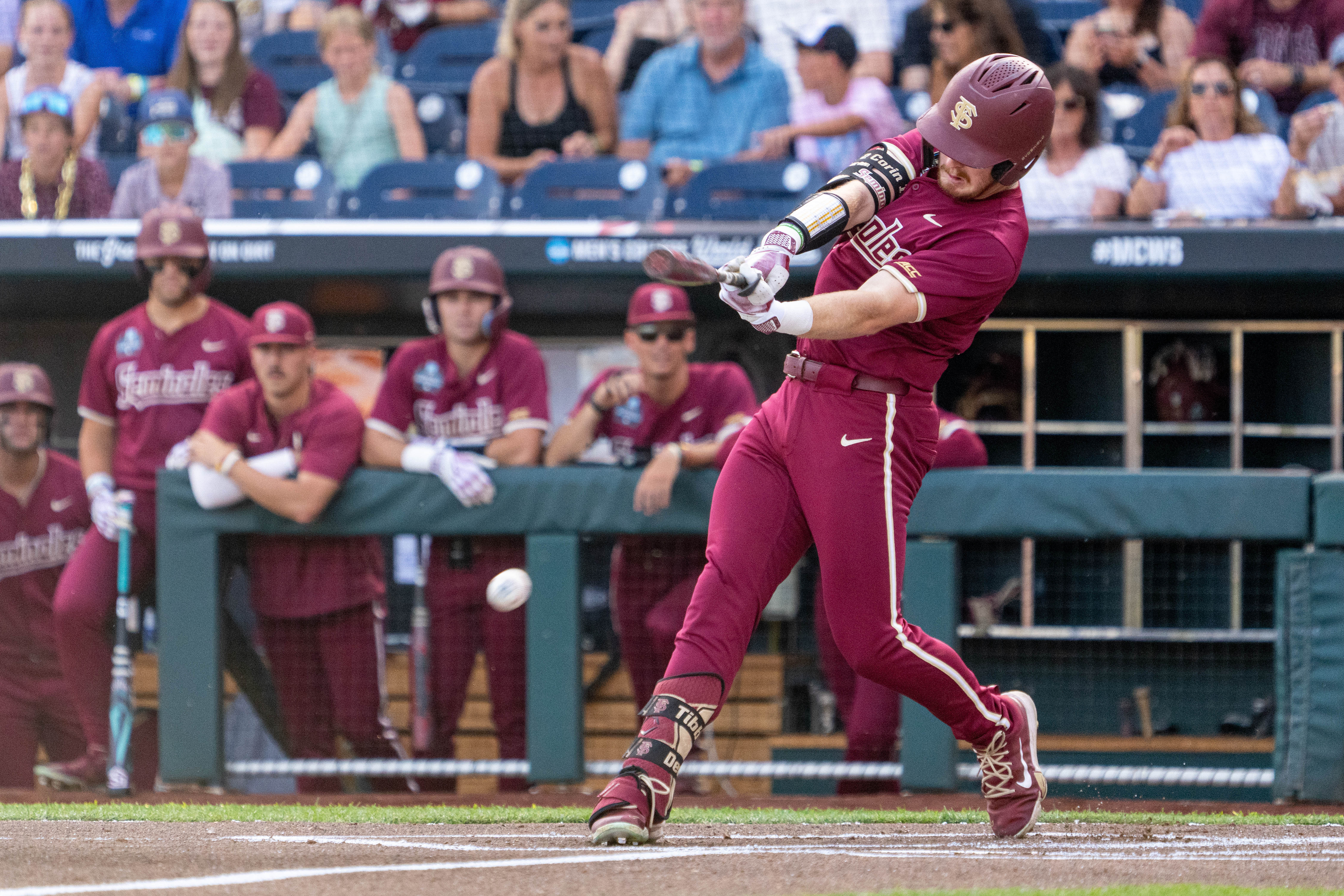 James Tibbs III smacked 28 home runs and 95 RBIs for Florida State in the 2024 NCAA baseball season. (Image Source: IMAGN)