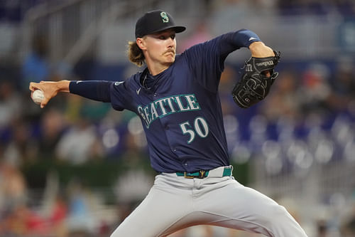 Logan Gilbert agreed with his father that fellow Seattle Mariners starting pitcher Bryce Miller could earn a call-up to the All-Star game next year. (Photo Credit: IMAGN)