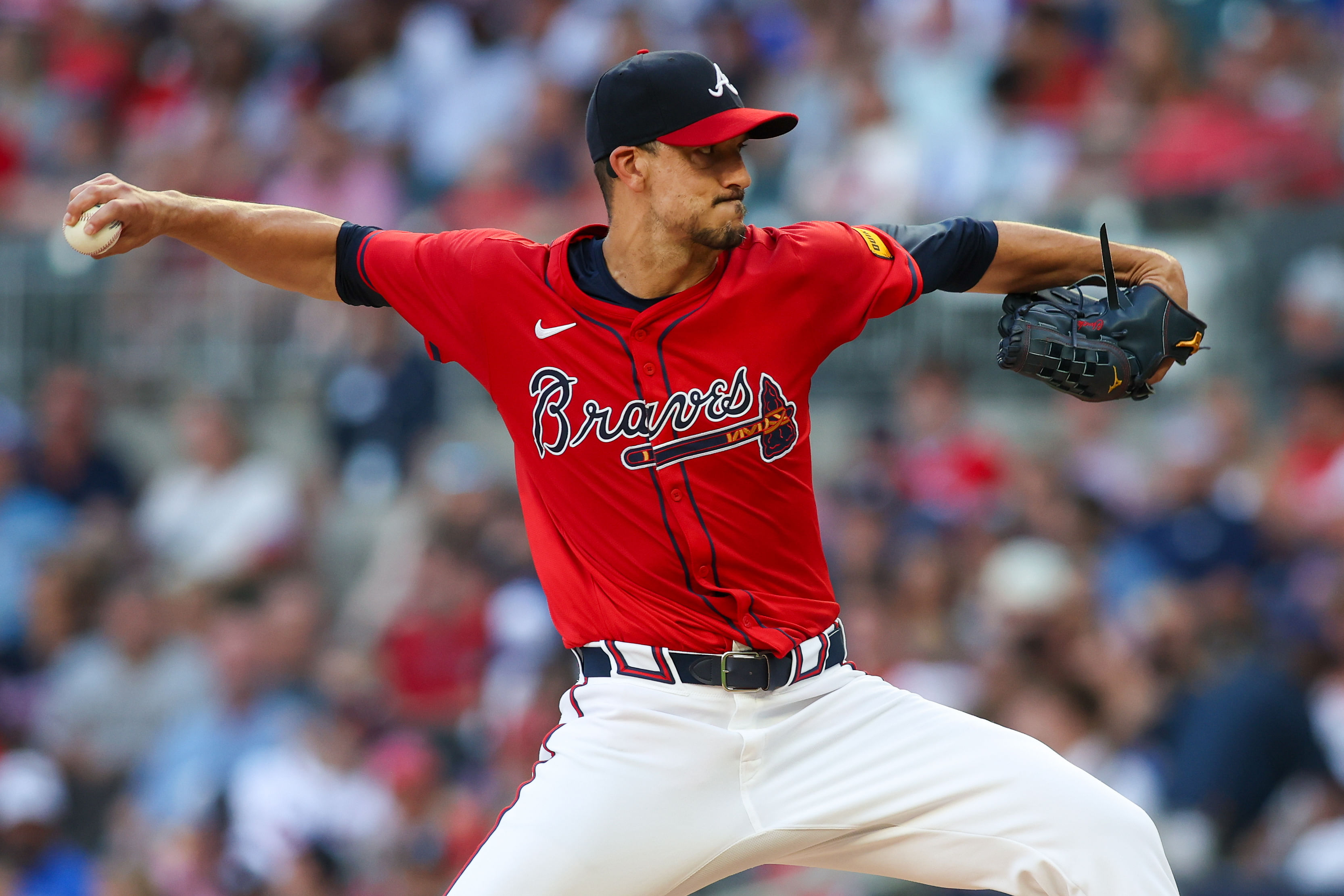 Charlie Morton should get to six strikeouts (Imagn)