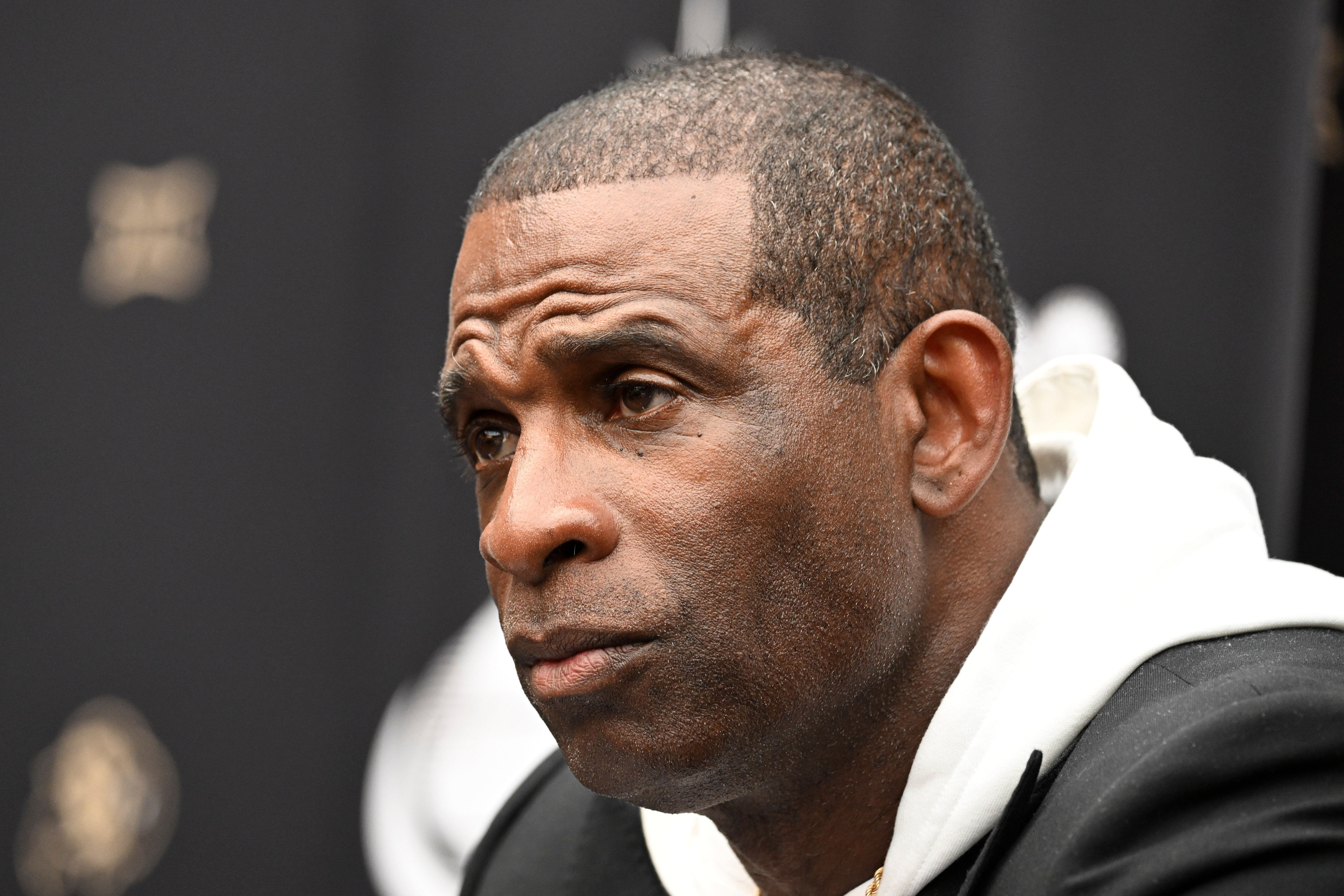 Colorado football coach Deion Sanders at the Big 12 Media Days (Source: Imagn)