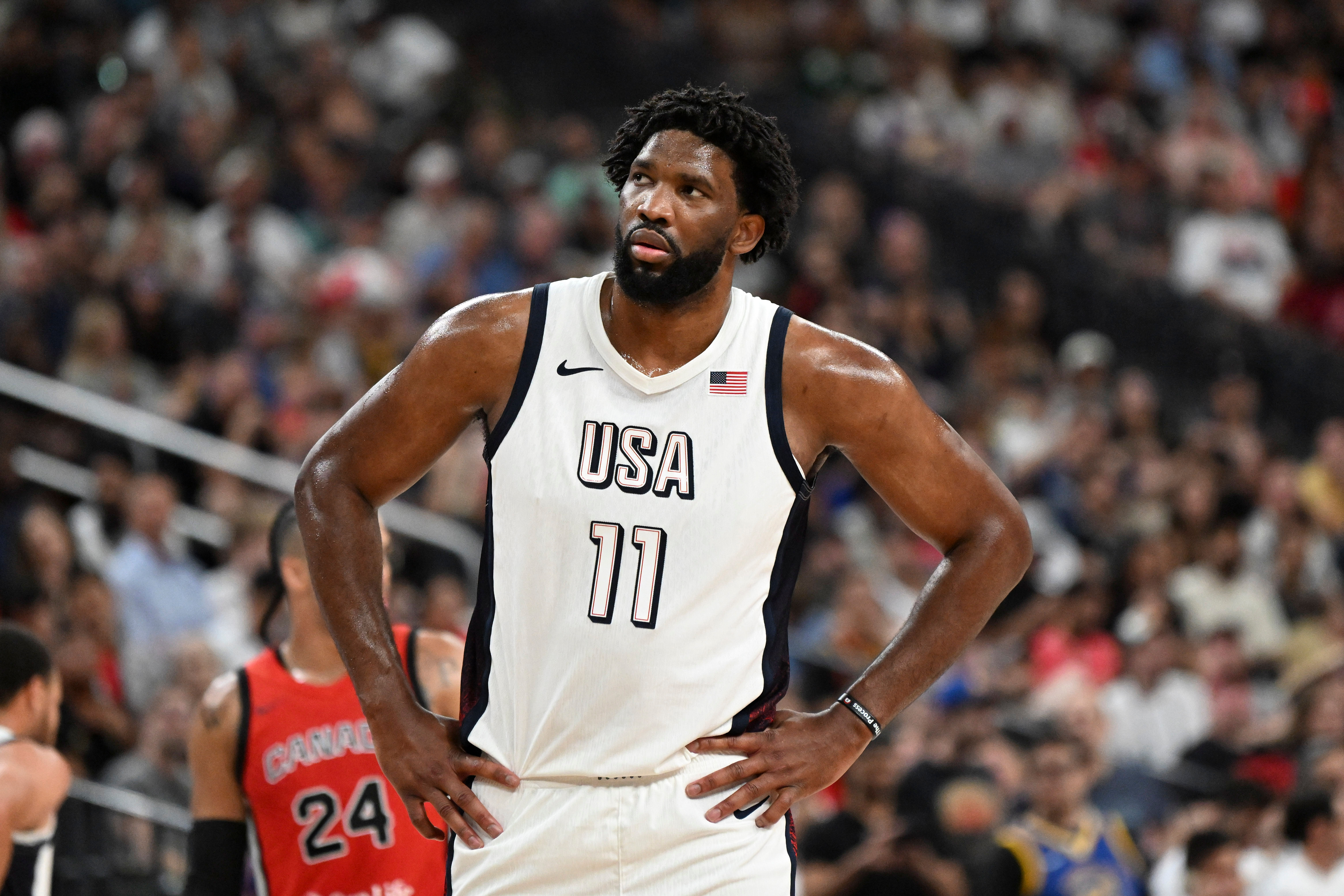 Philadelphia 76ers star Joel Embiid playing for Team USA