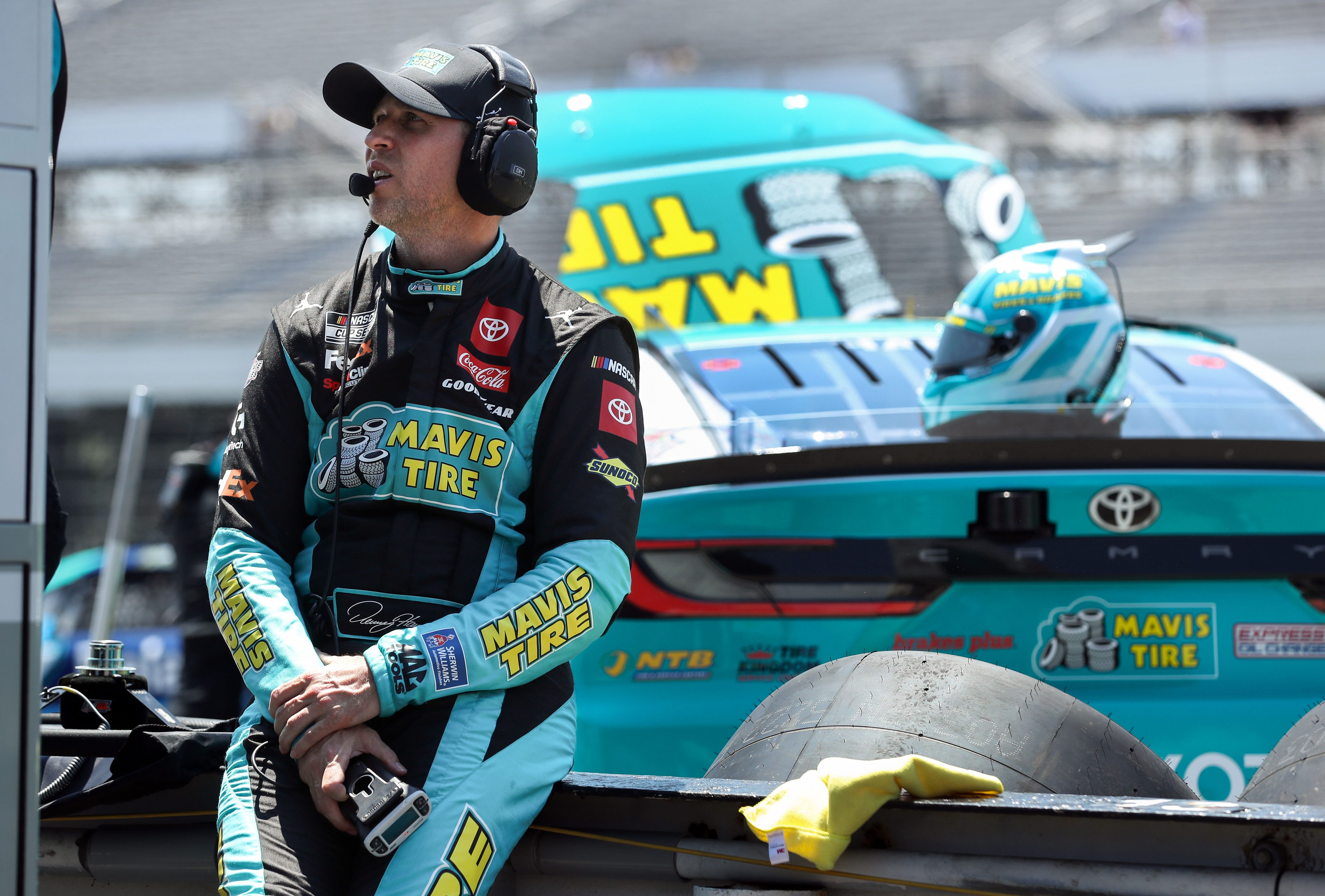 NASCAR Cup Series driver Denny Hamlin looks on. Image Courtesy: USA TODAY Sports