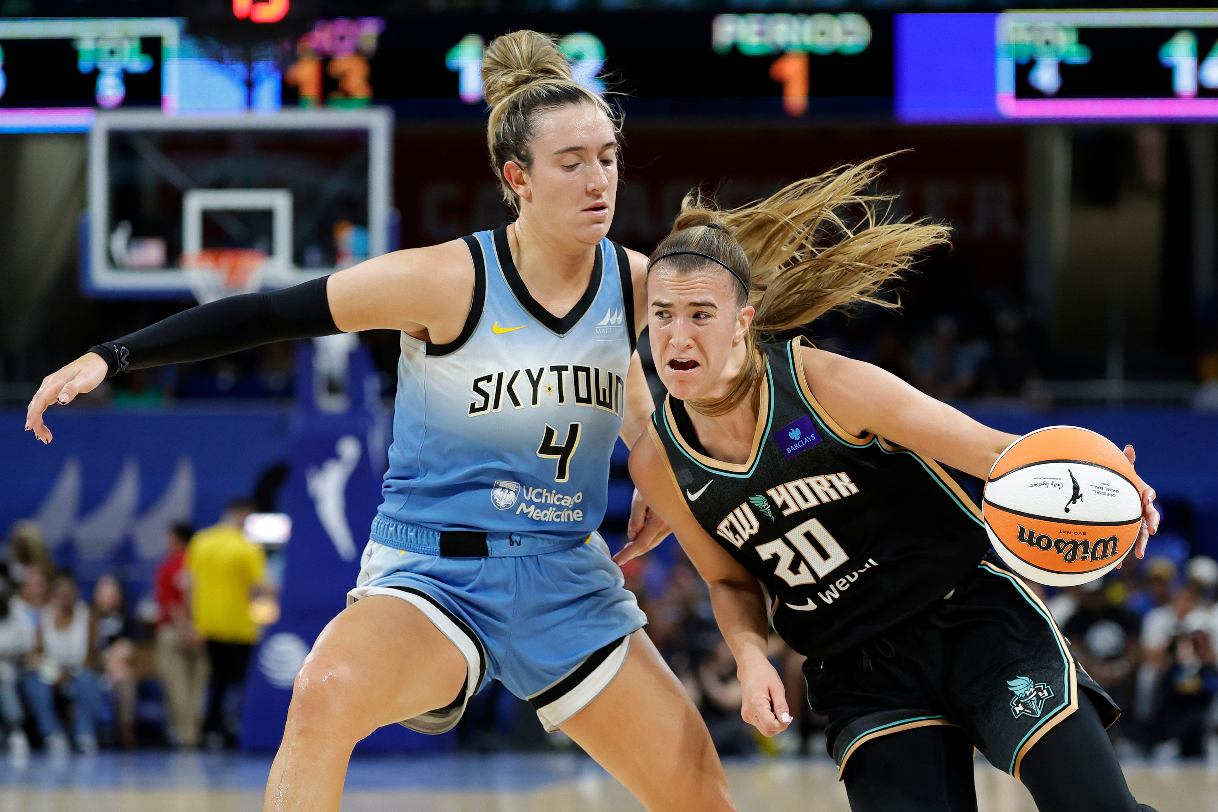 Former Chicago Sky guard Marina Mabrey vs New York Liberty&#039;s Sabrina Ionescu