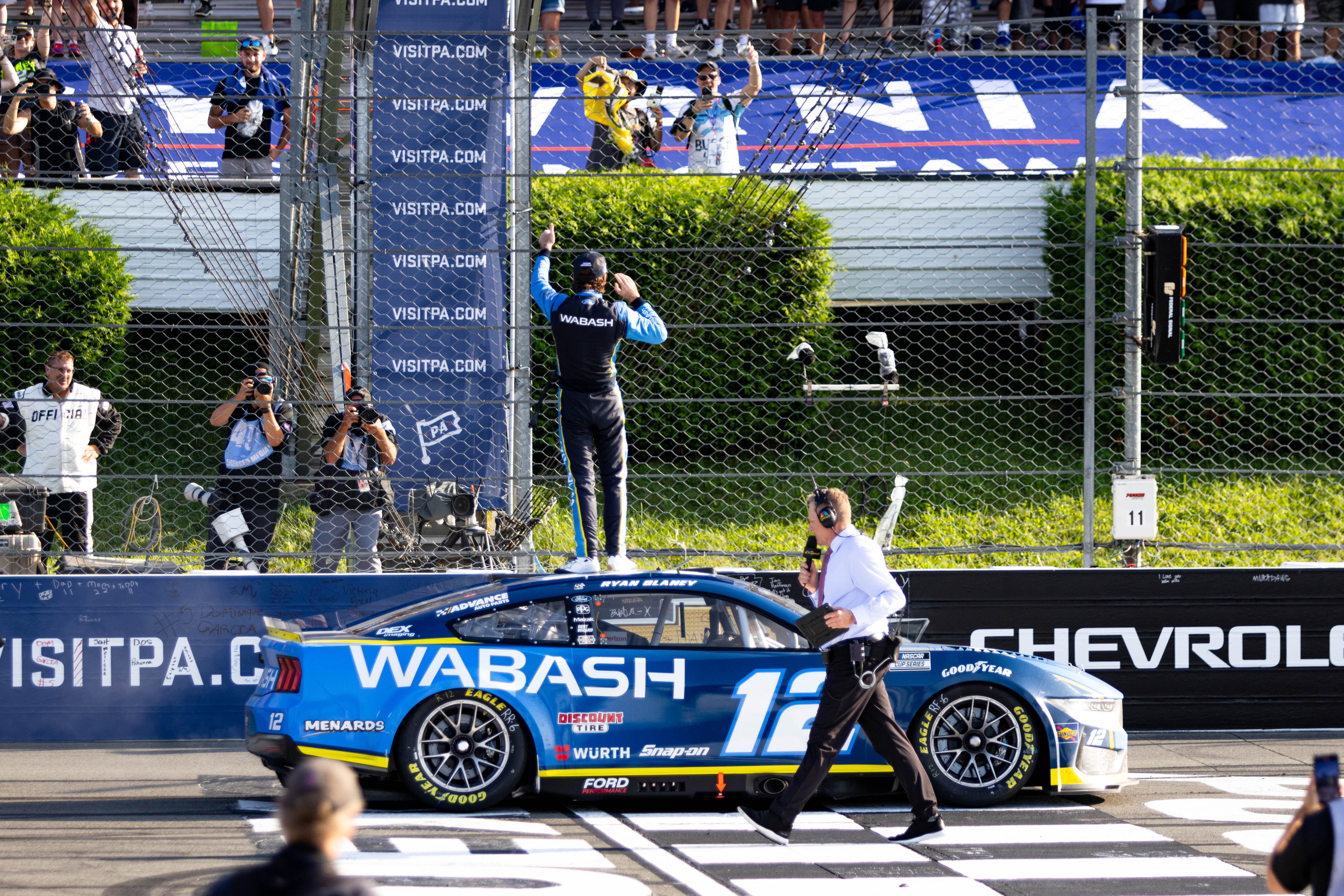 Ryan Blaney after winning at Pocono last weekend (Image via IMAGN)