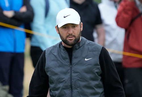 Scottie Scheffler on the 14th green during the first round of the Open Championship (Image via USA Today)