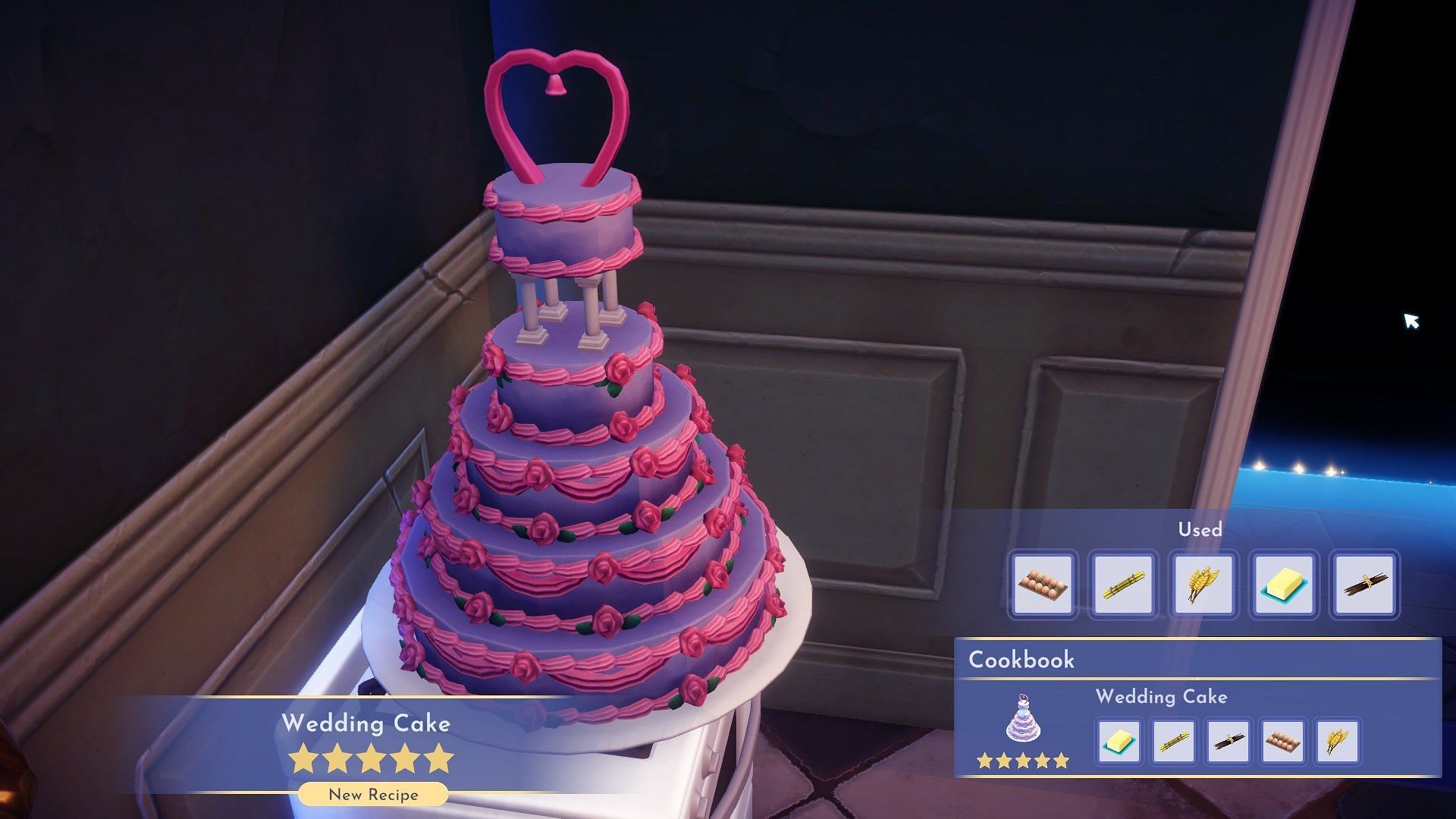 You need five specific items to make the Wedding Cake (Image via Gameloft)