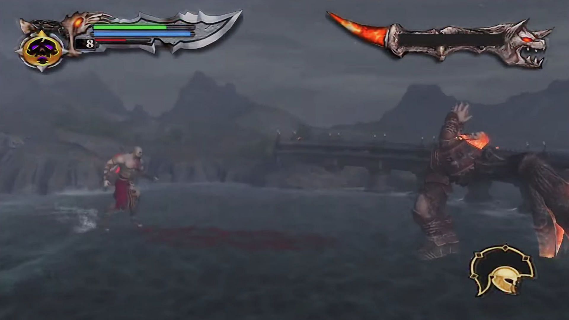 The fixed camera showed how tiny Kratos was compared to the environments (Image via Santa Monica Studio, Zee-Core/YouTube)