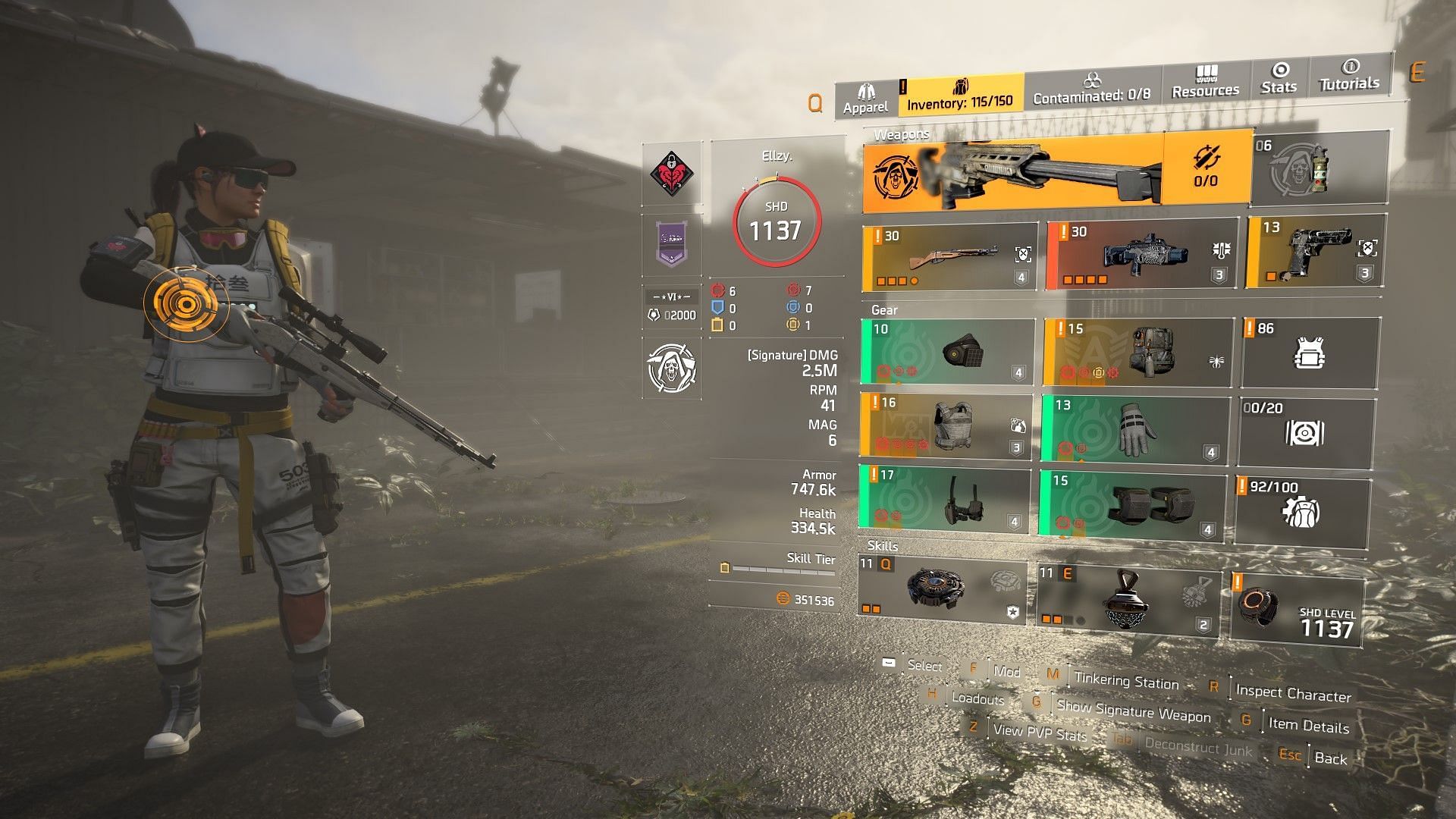 The Hotshot-White Death build is among the best builds for the open world in The Division 2 (Image via Ubisoft)