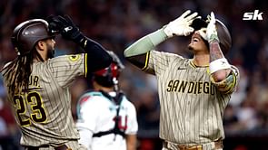 PHOTO: Fernando Tatis Jr. unleashes electric celebration as Manny Machado's walk-off homer sends record-breaking Petco Park crowd into frenzy