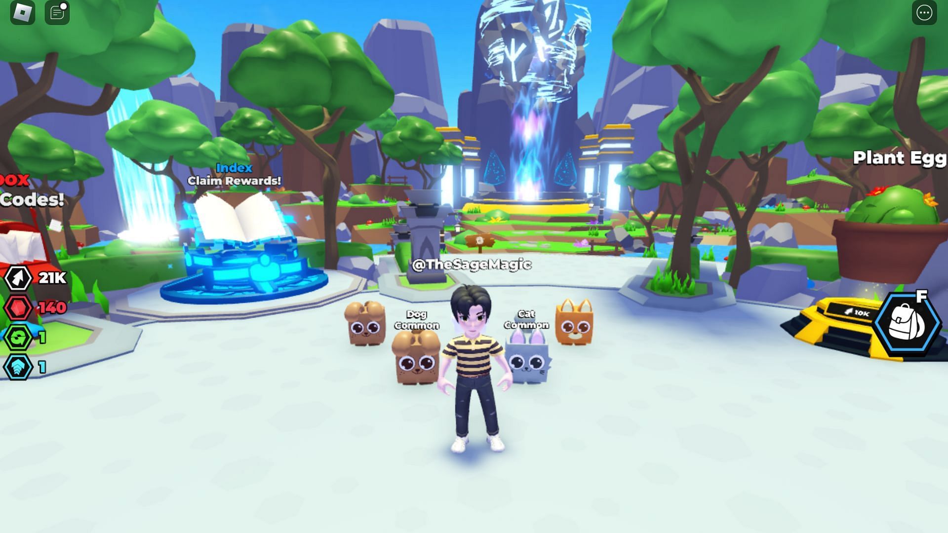 Start collecting clicks and gems (Image via Roblox)