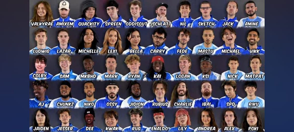 MrBeast&#039;s roster of competitors. (MrBeast, YouTube)