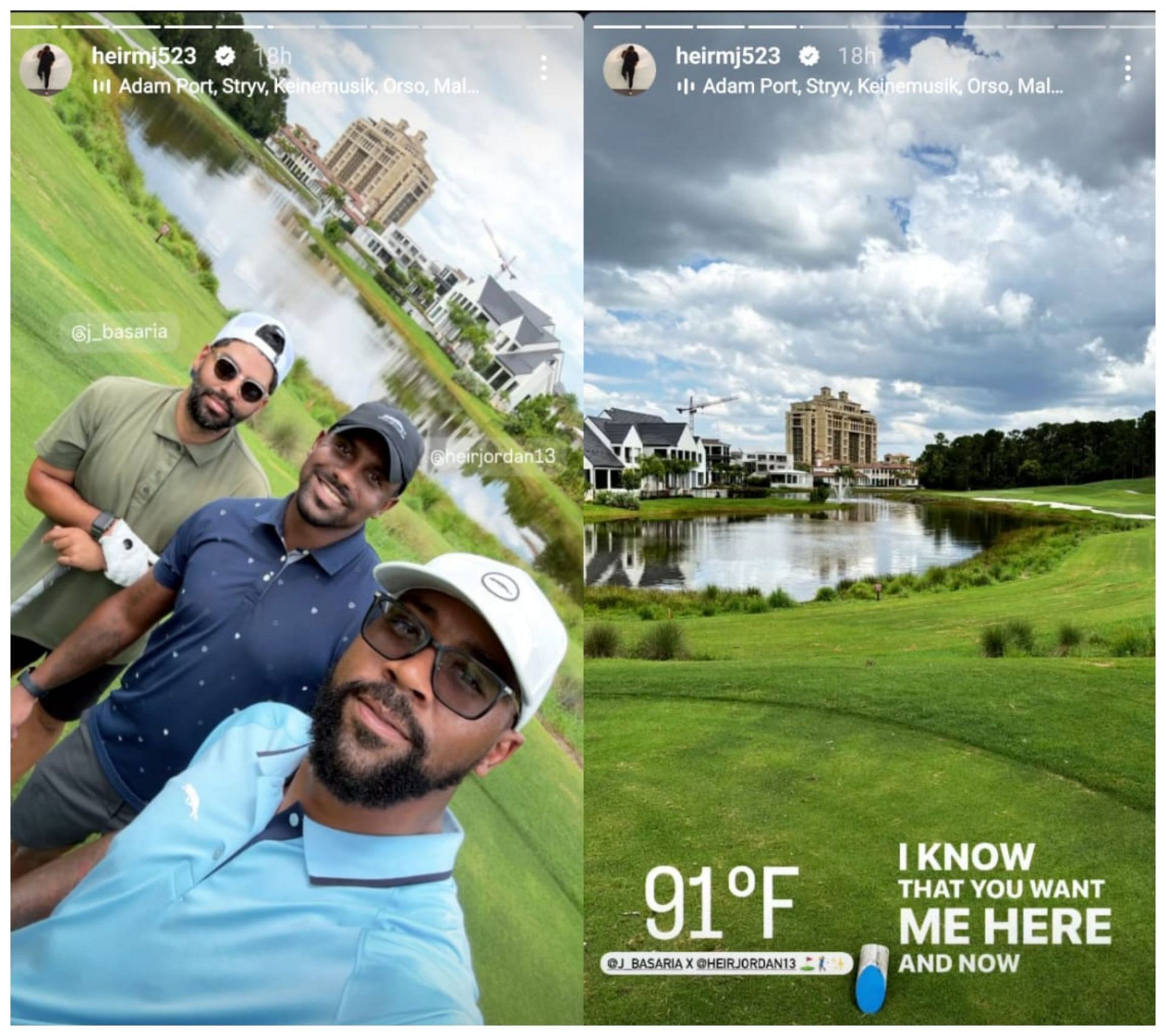 Michael Jordan&#039;s sons Marcus and Jeffrey Jordan at the Four Seasons Gold and Sports Club in Orlando. (Photo: Screengrabbed from Marcus&#039; Instagram stories.)