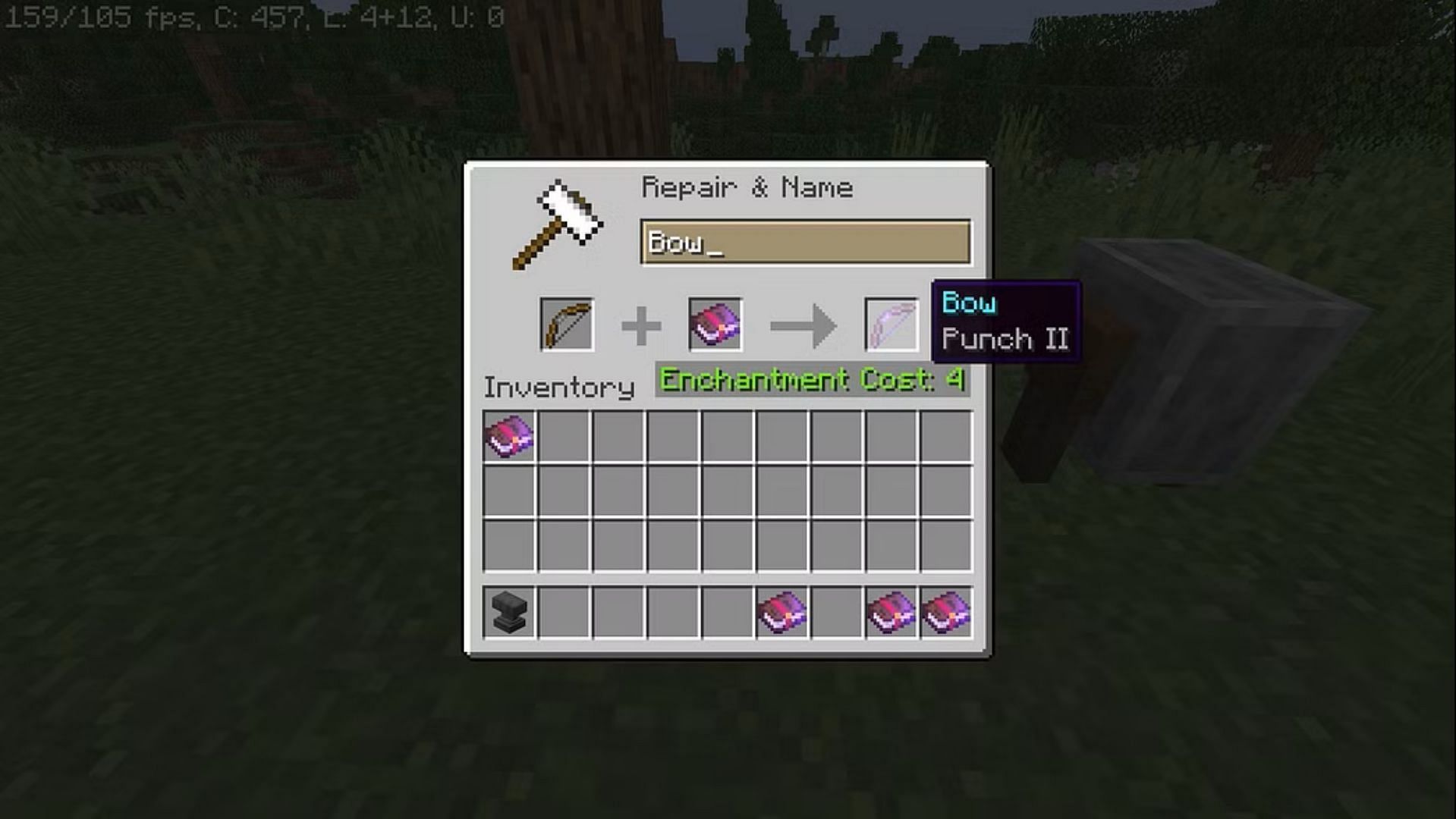 Punch enchantment (Image via Mojang Studios)