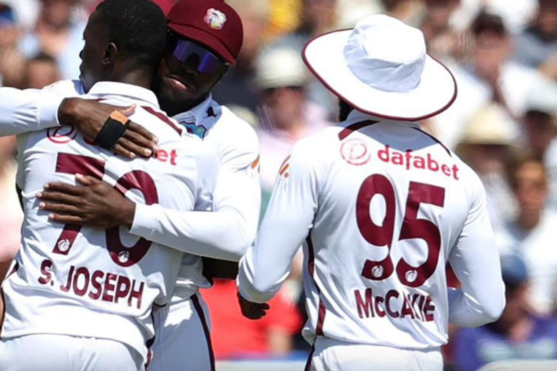 Shamar Joseph gets his first wicket of the series (Image via Instagram/@windiescricket)