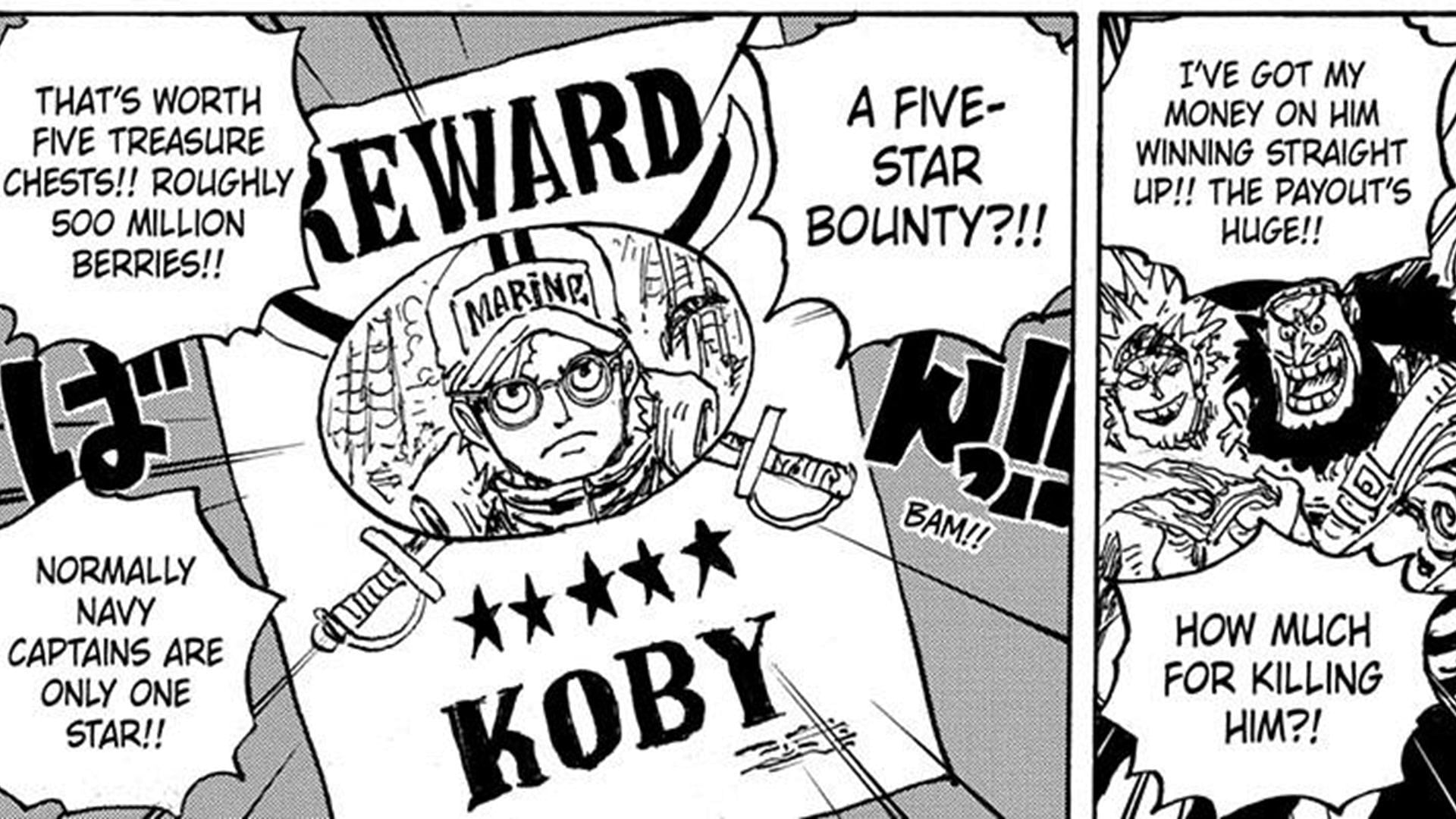 The Cross Guild&#039;s bounty poster for Koby (Image via Shueisha)