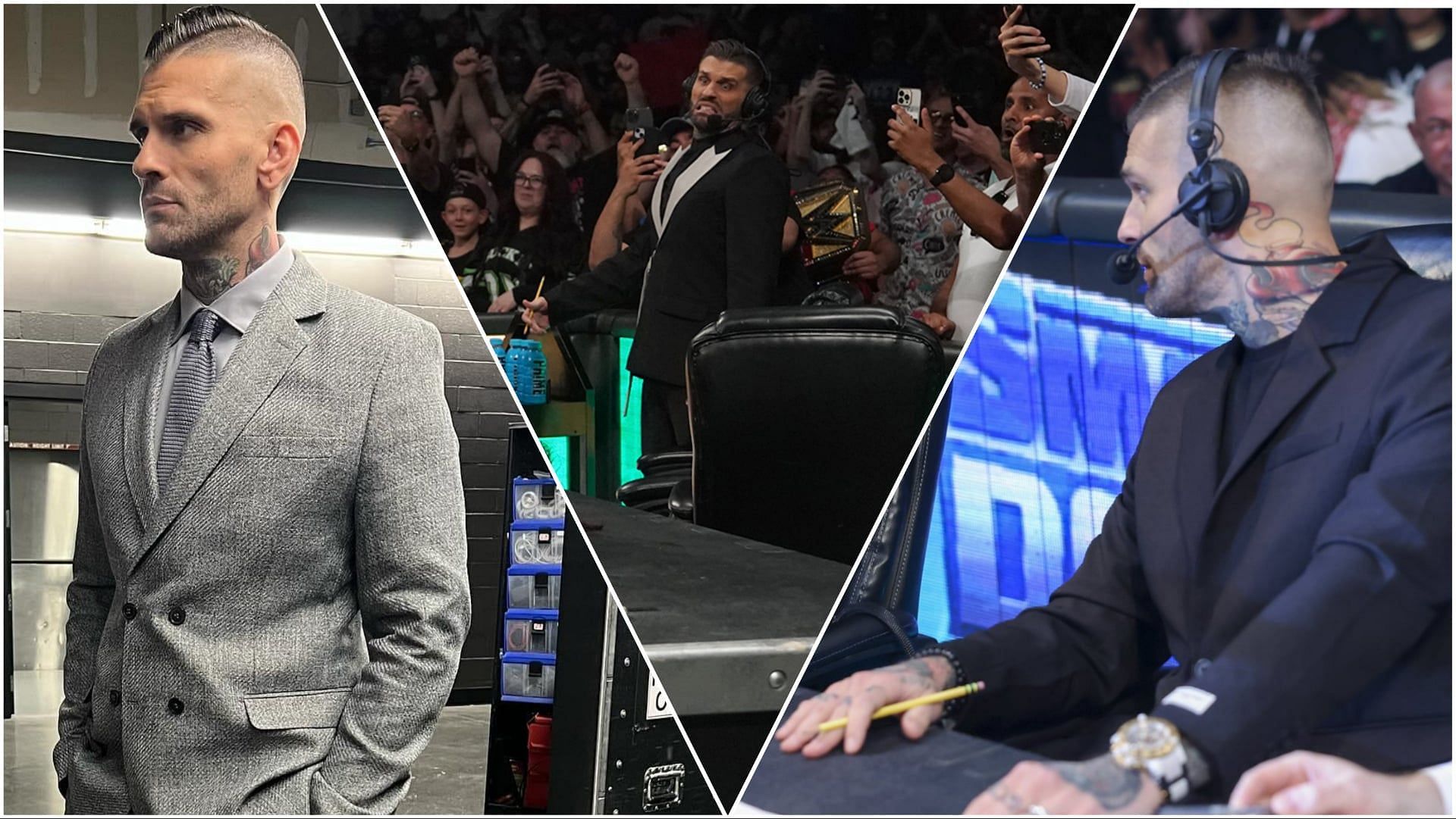 Corey Graves at Money in the Bankand WWE SmackDown (Image credits: WWE.com and Corey