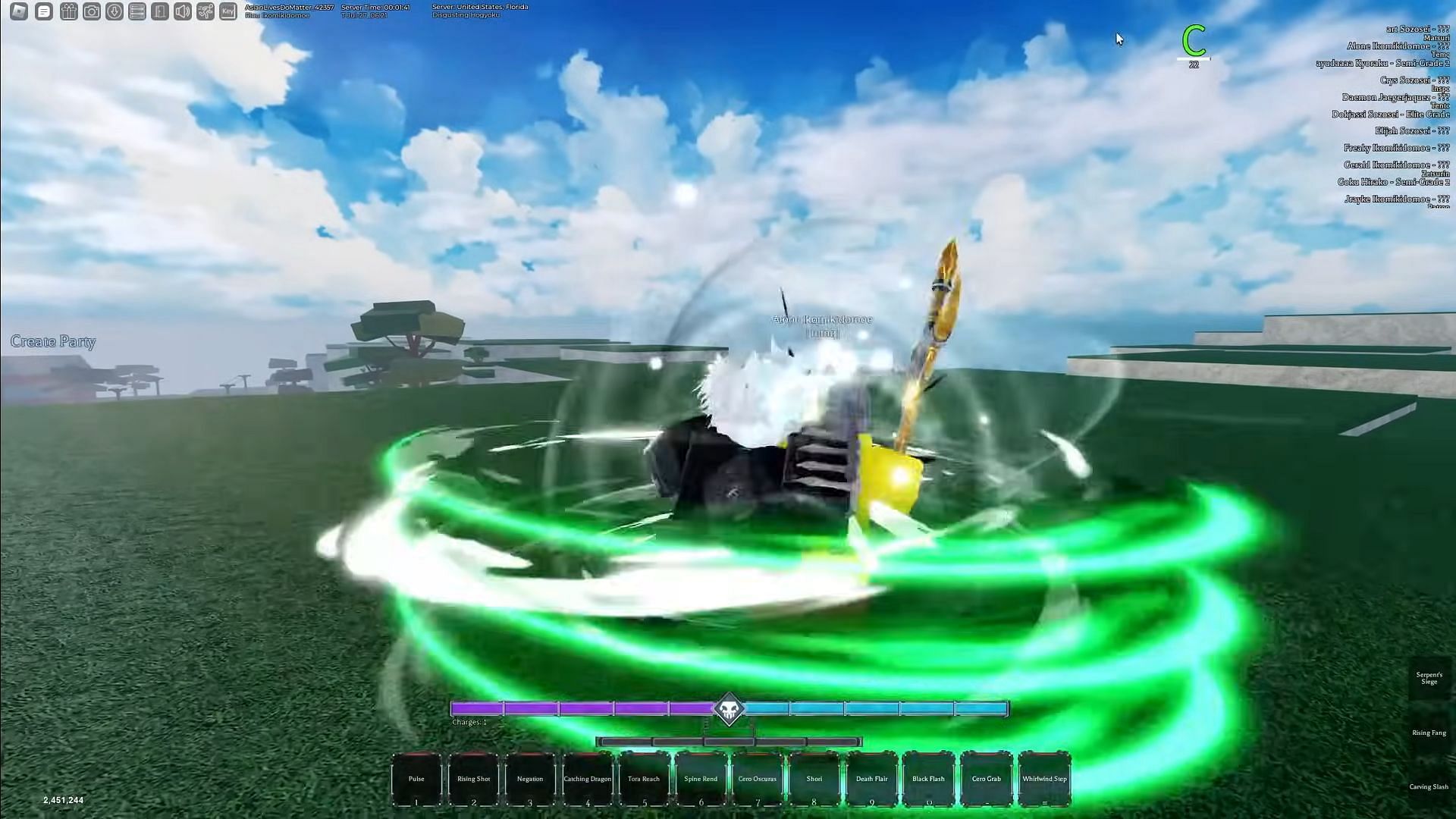 The critical hit for Dummies Guide to Hakuda (Image via Roblox || Ricey on YouTube)