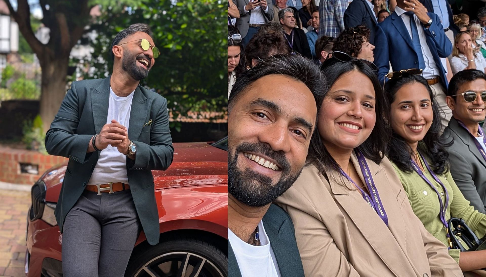 Dinesh Karthik with his wife in London. 