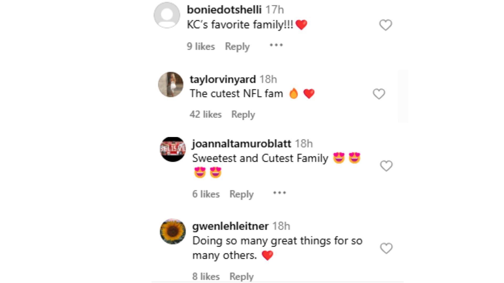 Comments on Brittany Mahomes Instagram post.