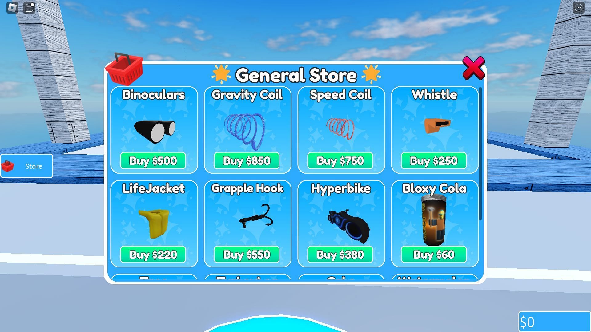 In-game shop (Image via Roblox)