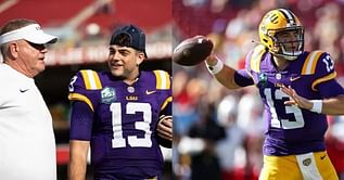 In Photos: LSU QB Garrett Nussmeier dons pastel blue suit while facing questions at 2024 SEC Media Days