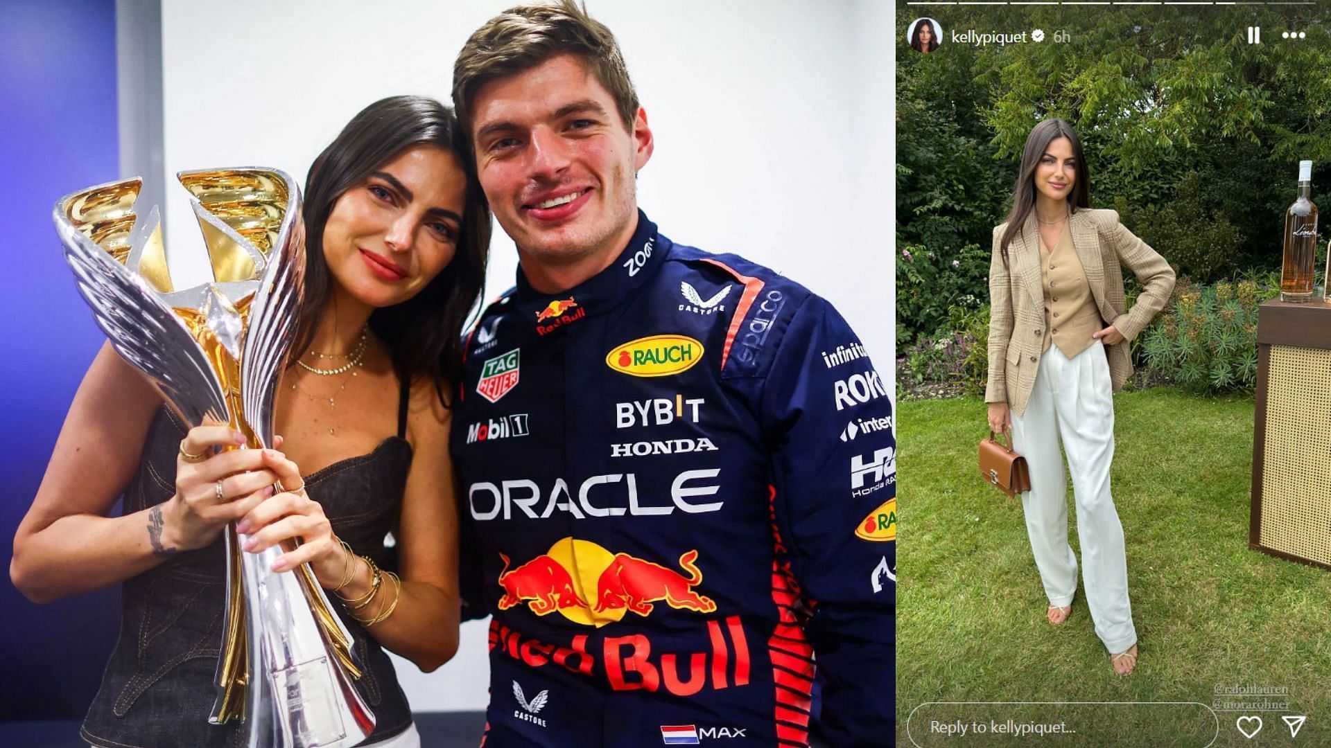 Kelly Piquet celebrating Max Verstappen