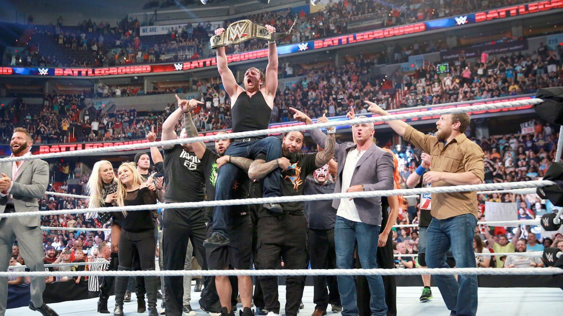 Jon Moxley won the Triple Threat match against his former Shield brethren [Image Credit: WWE.com]