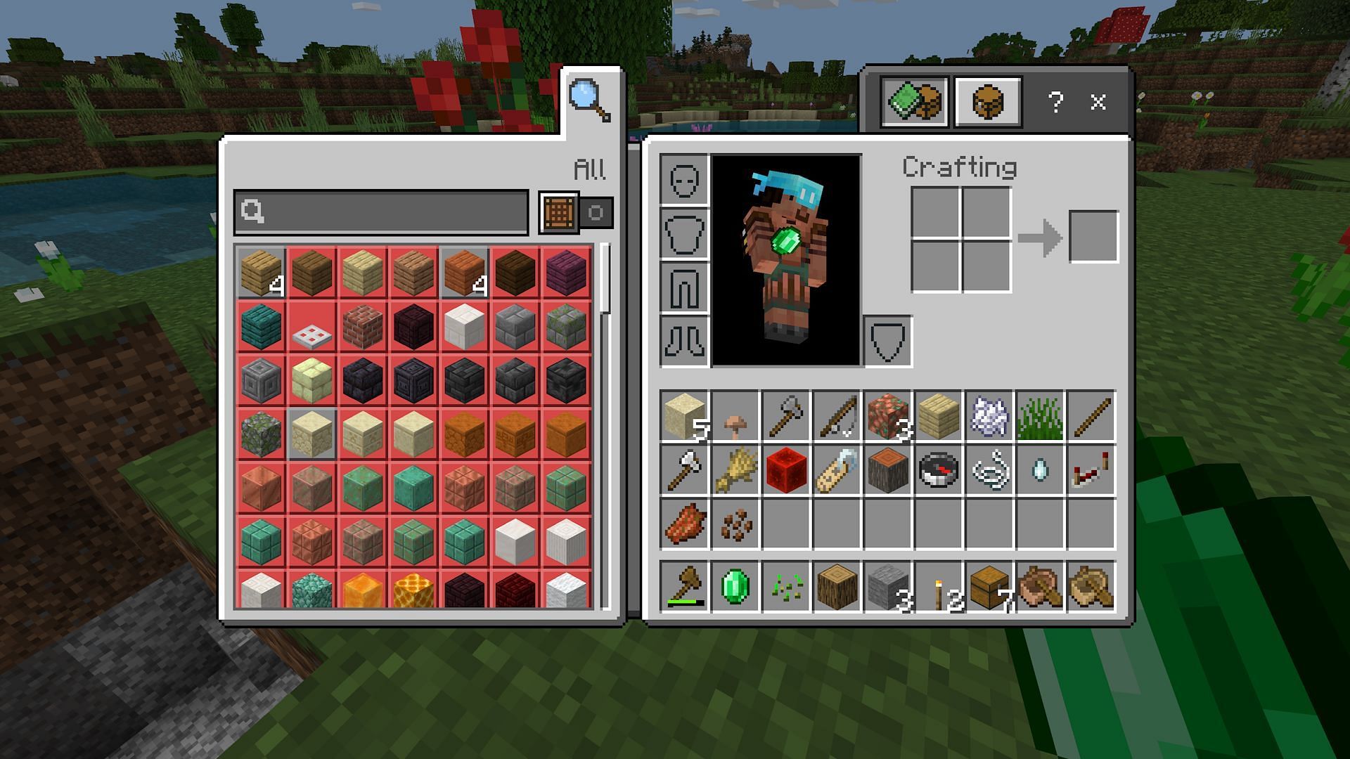 The random drops from a tree and its leaves (Image via Mojang)