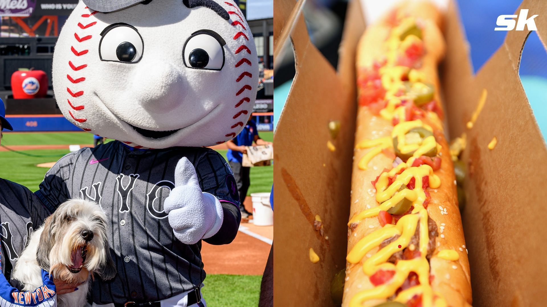 The New York Mets had a hot dog-devouring furry fan in the stands on Tuesday night