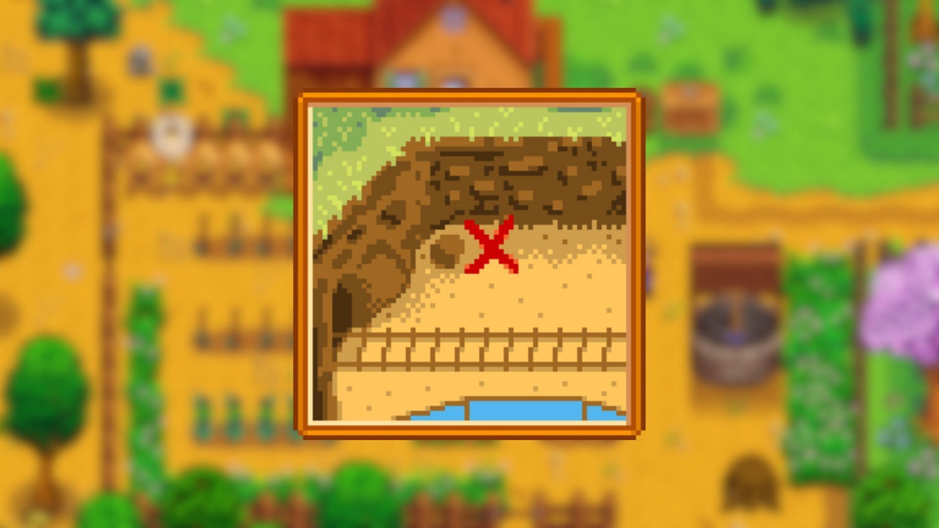 This secret note is a treasure map that leads to a chest (Image via ConcernedApe)