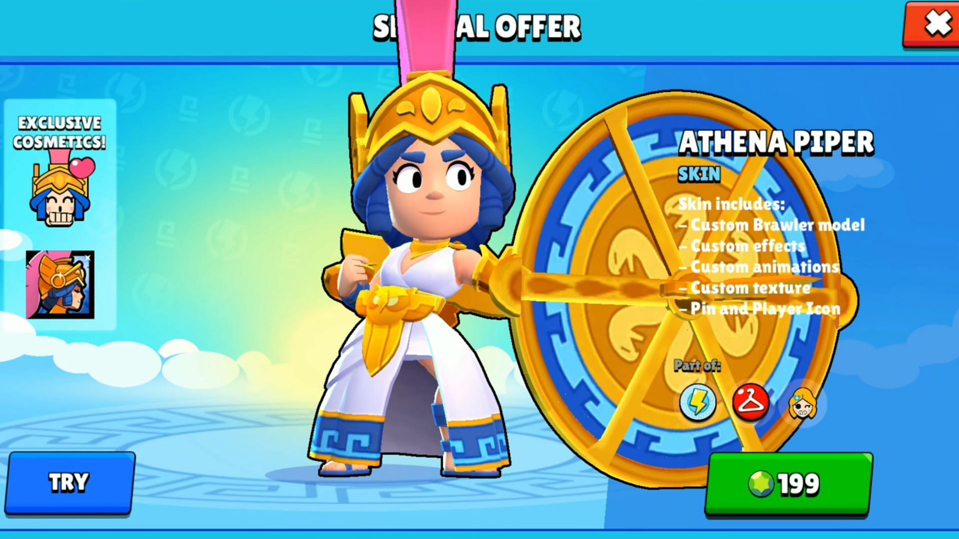 Brawl Stars Athena Piper skin: Cost, design, and more