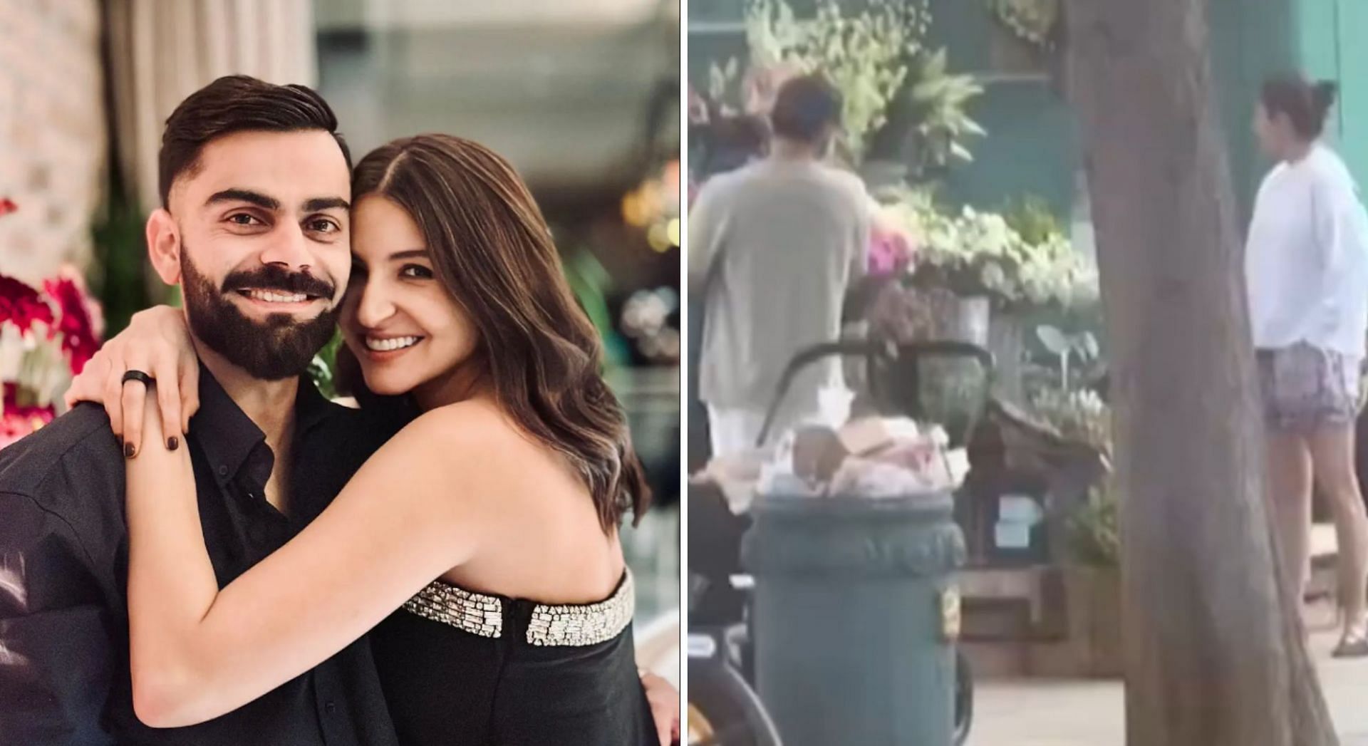 Virat Kohli and Anushka Sharma with son Akaay. [Pic credits: @trend_vkohli on X]