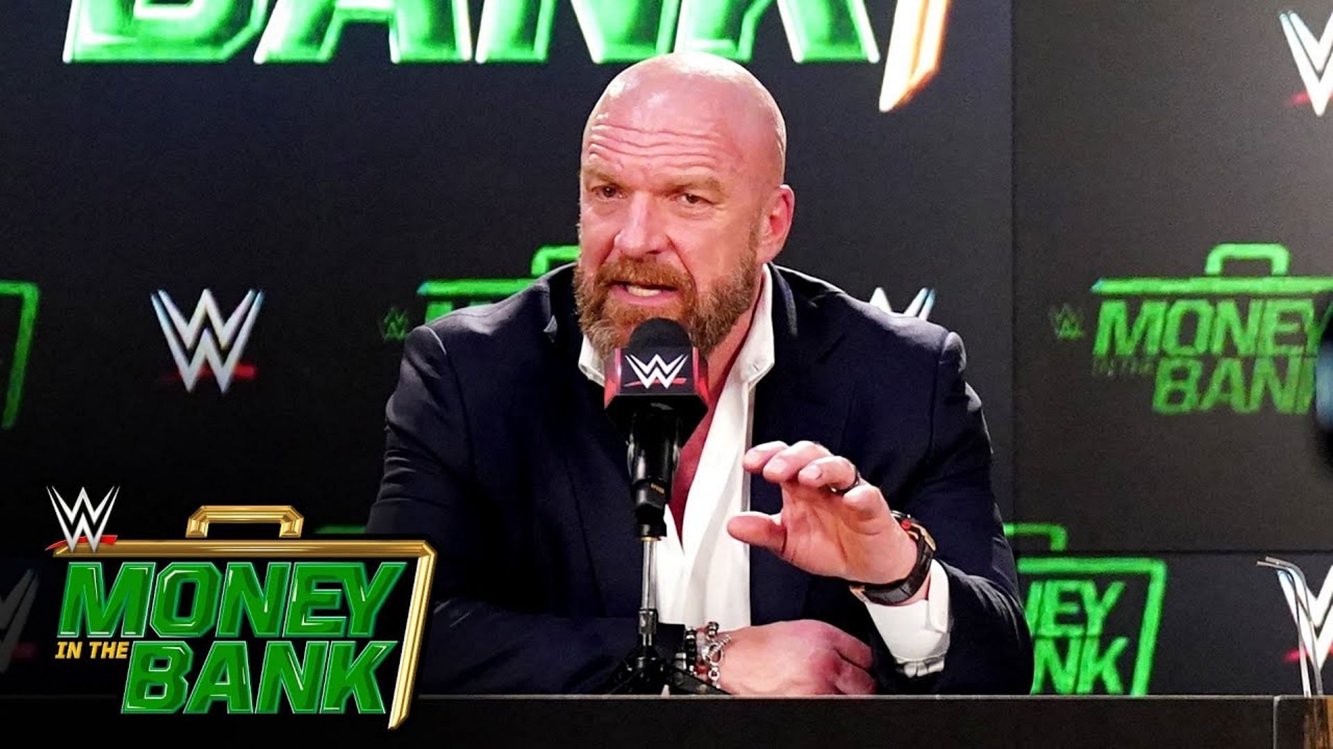 Triple H at the post-show press conference [Photo credit: WWE]