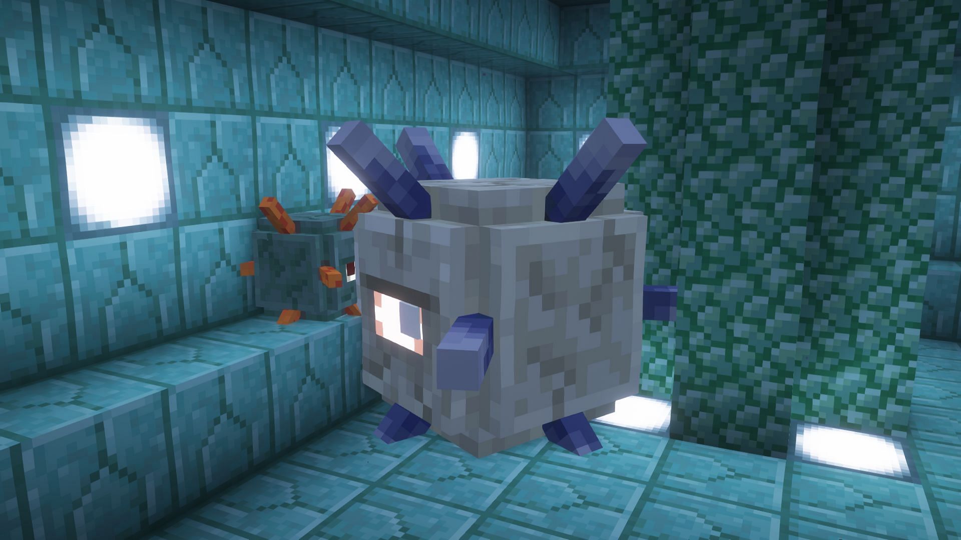 An Elder Guardian in an ocean monument (Image via Mojang)