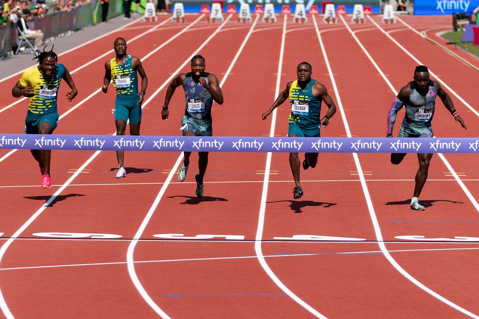 Kishane Thompson at Prefontaine Classic: Day 1 - Diamond League 2023