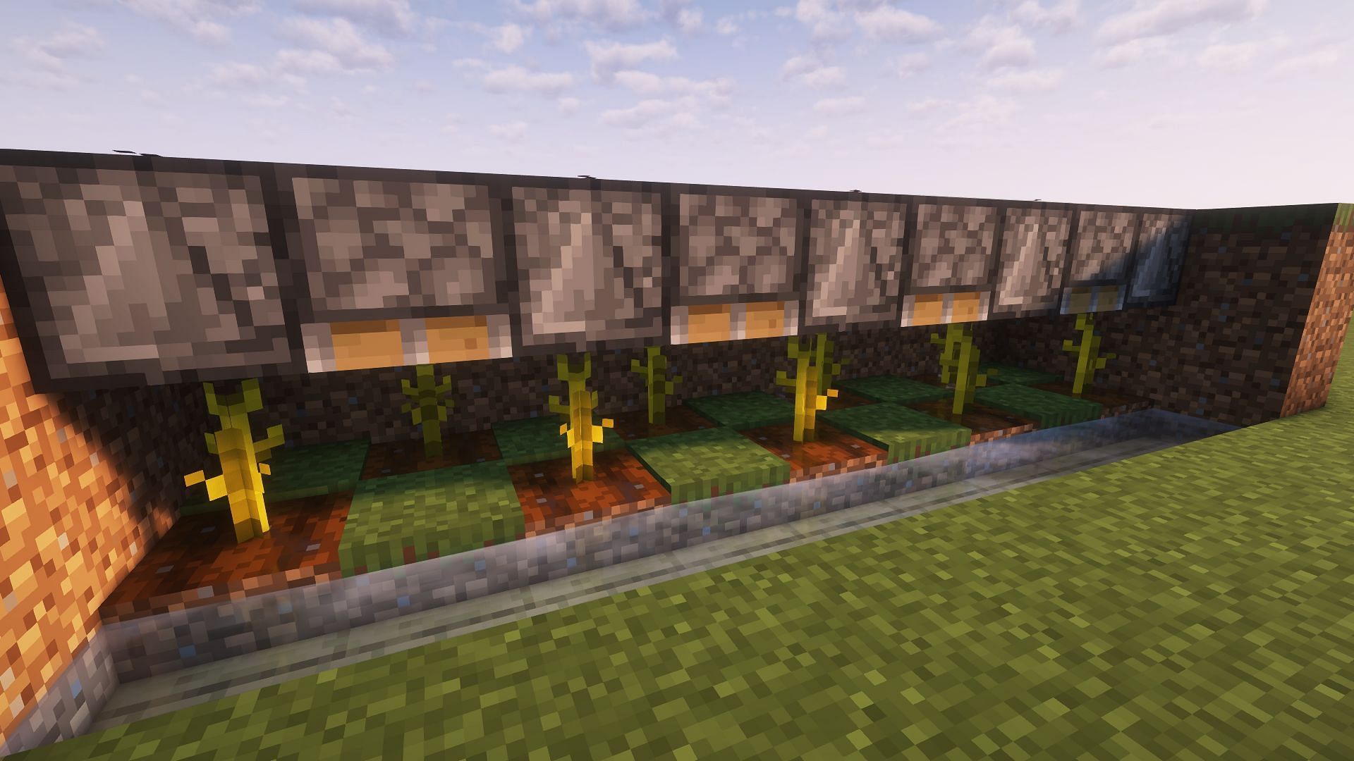 Pistons being used in a melon and pumpkin farm (Image via Mojang)