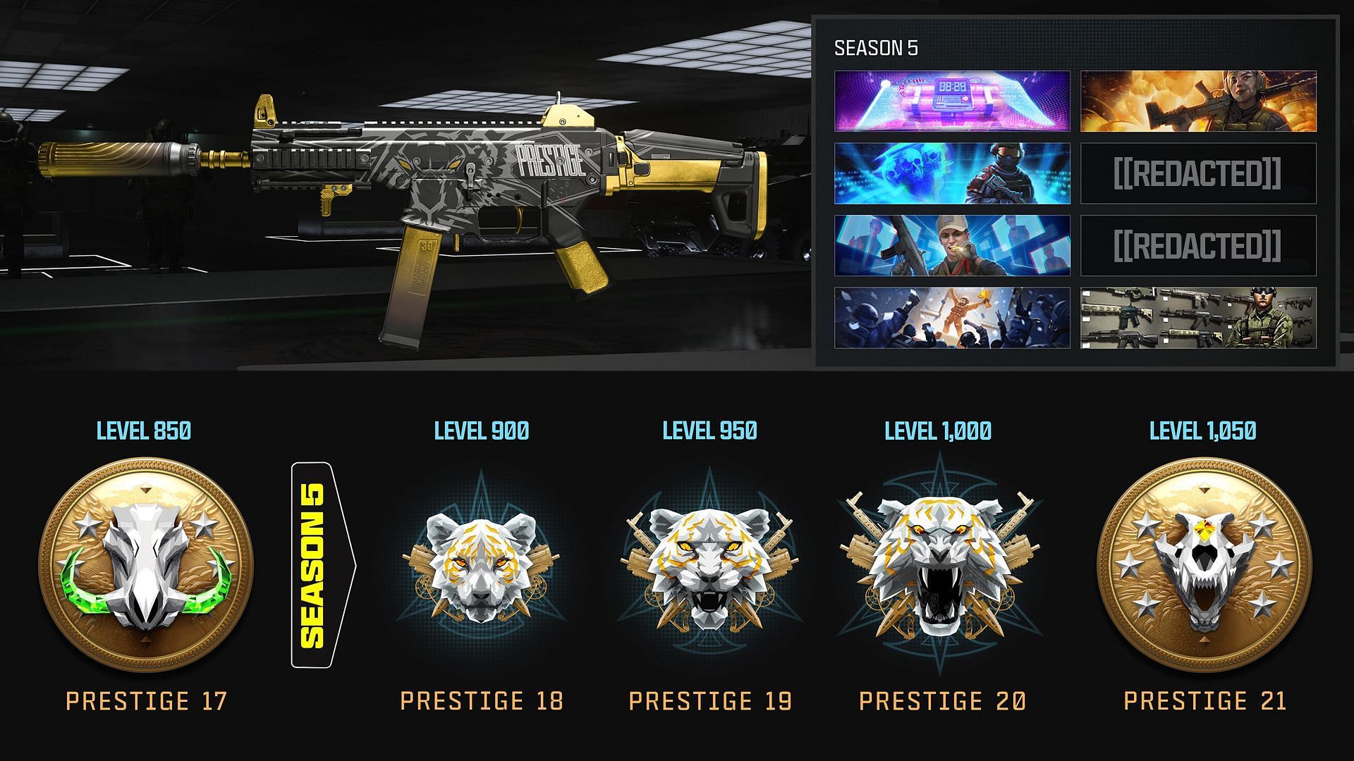 All the Season 5 Prestige Rewards in MW3 and Warzone and their unlock criteria (Image via Activision)