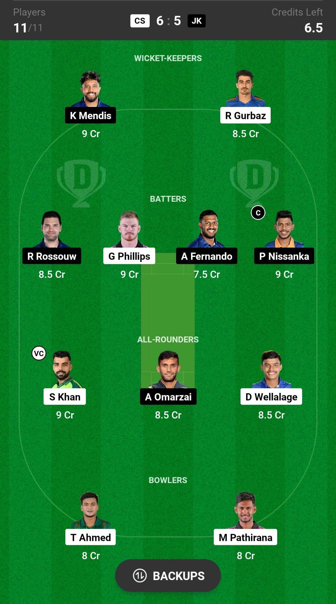 CS vs JK Dream11 Prediction Fantasy Cricket Tips, Today's Playing 11