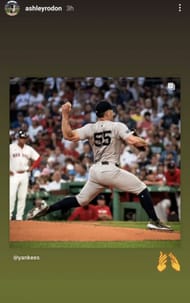 Ashley Rodon reacts to Carlos Rodon's outing (Image source - IG)