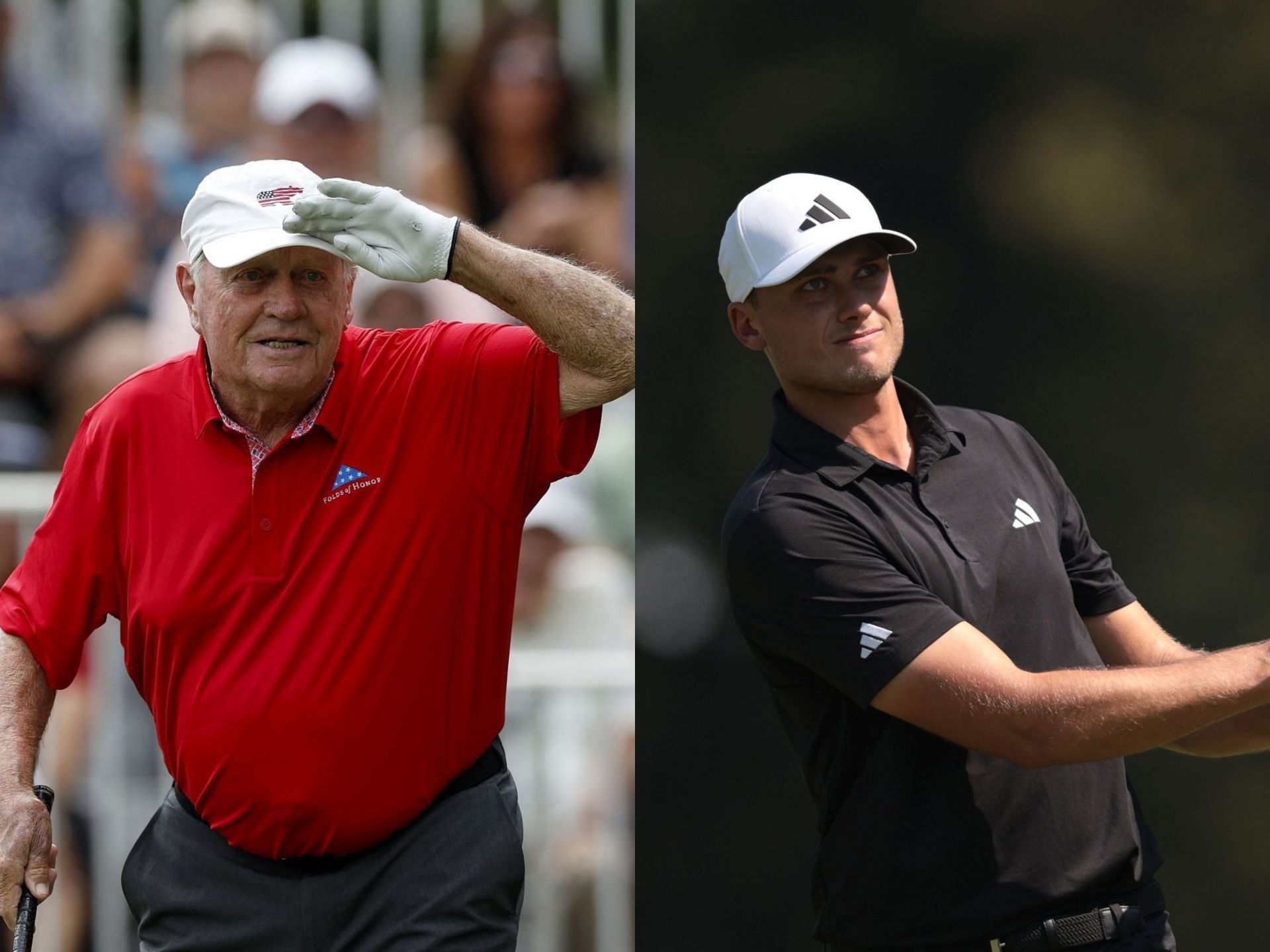 Ludvig Aberg and Jack Nicklaus (images via getty)