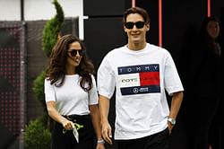 WATCH: George Russell shares heartwarming moment with girlfriend Carmen Mundt after beating Lewis Hamilton for British GP pole