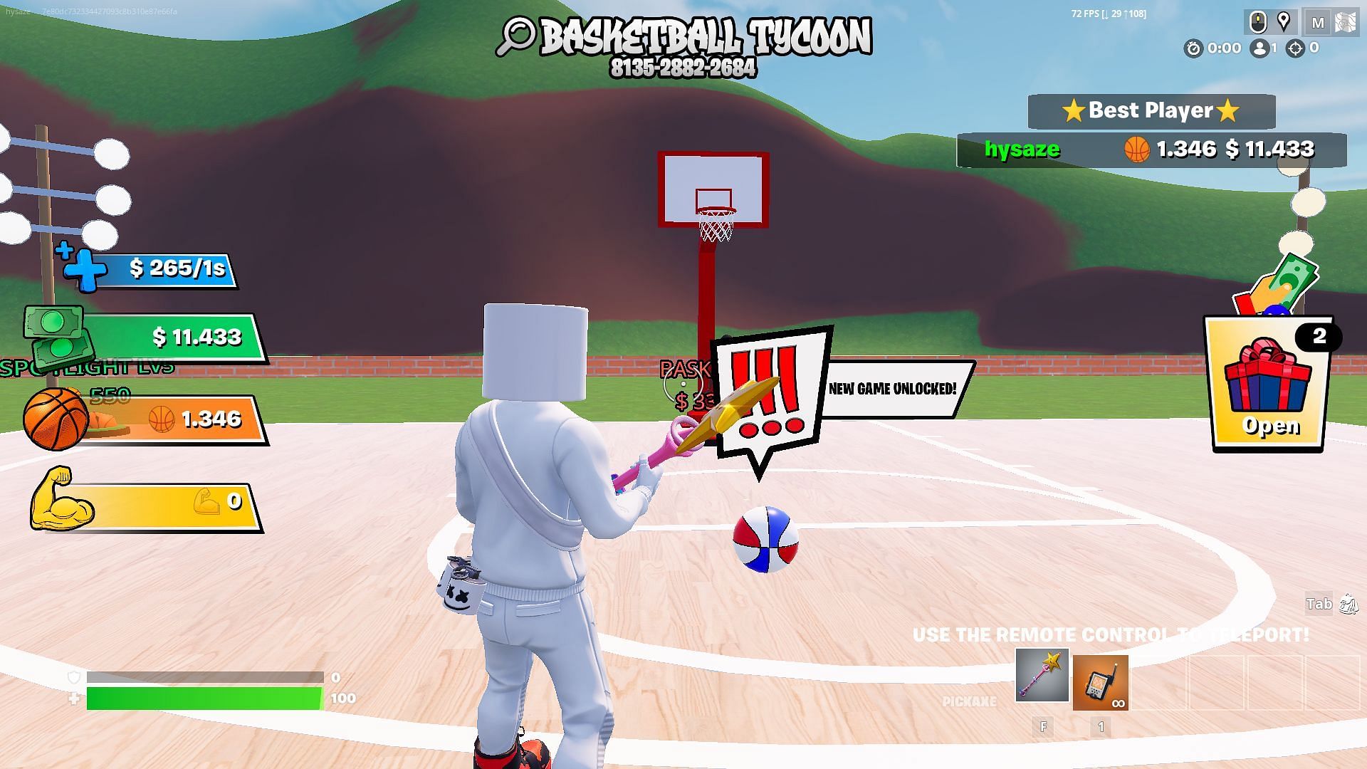 Fortnite Basketball Tycoon minigames (Image via Epic Games)