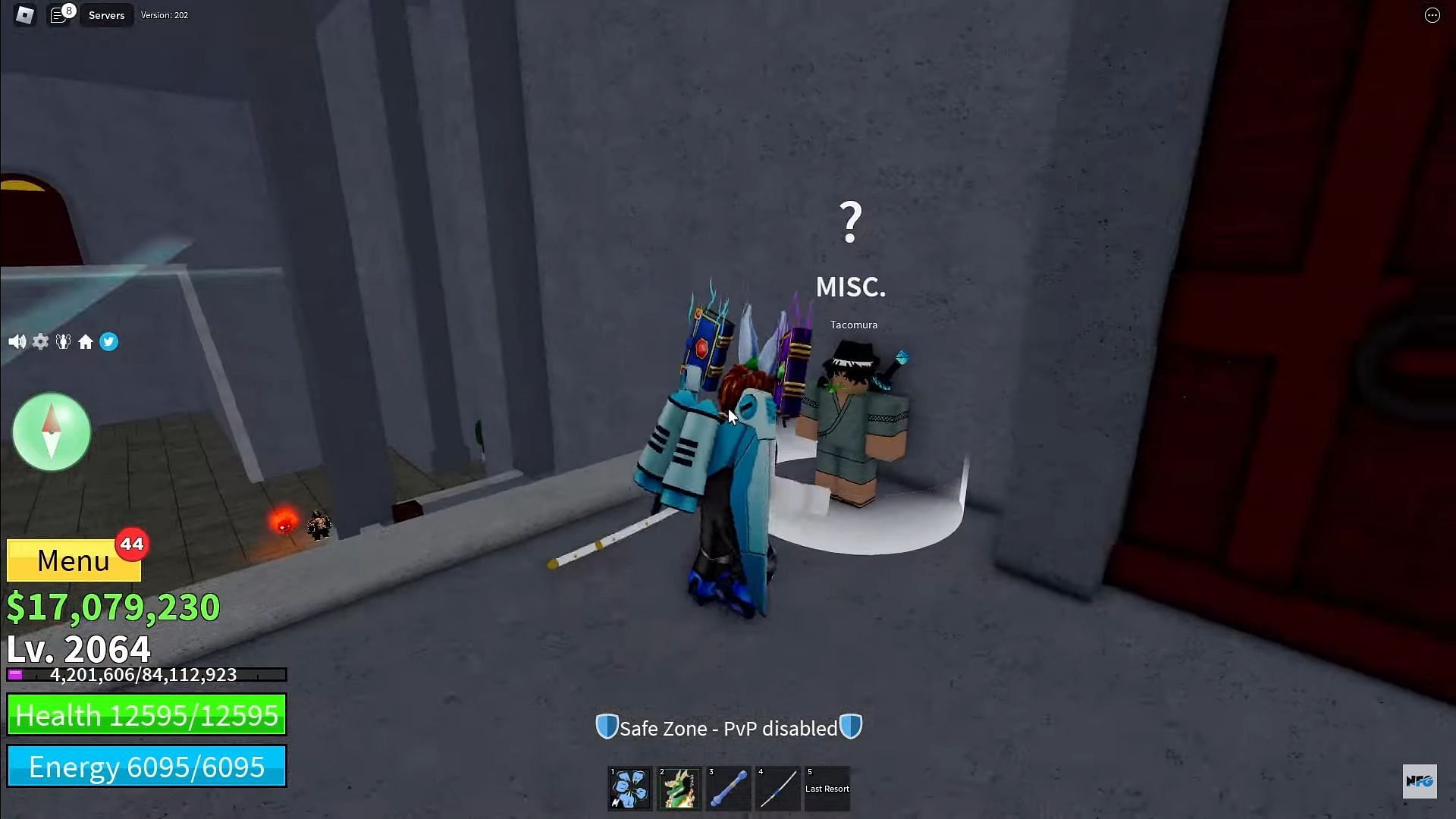 Tacomura in the Castle on the Sea (Image via Roblox || NeedForGaming on YouTube)