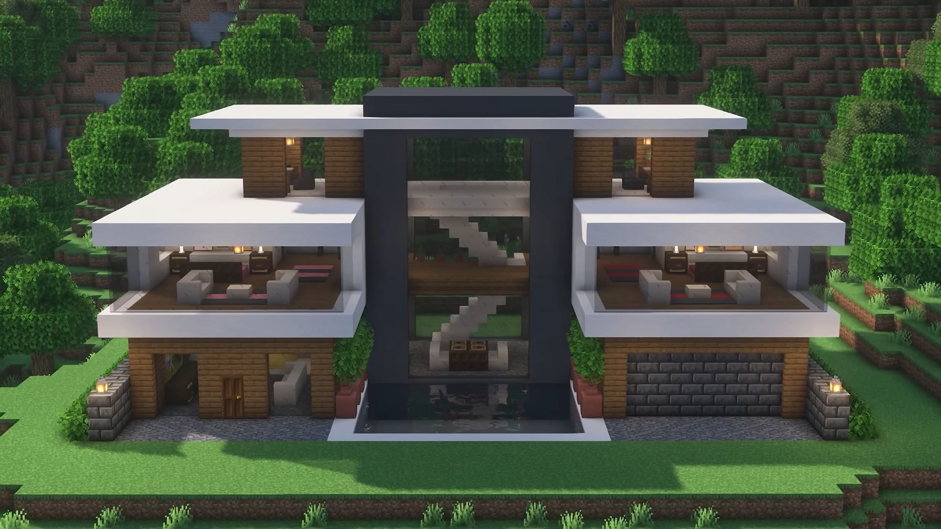 A modern mansion (Image via YouTube/Rizzial)