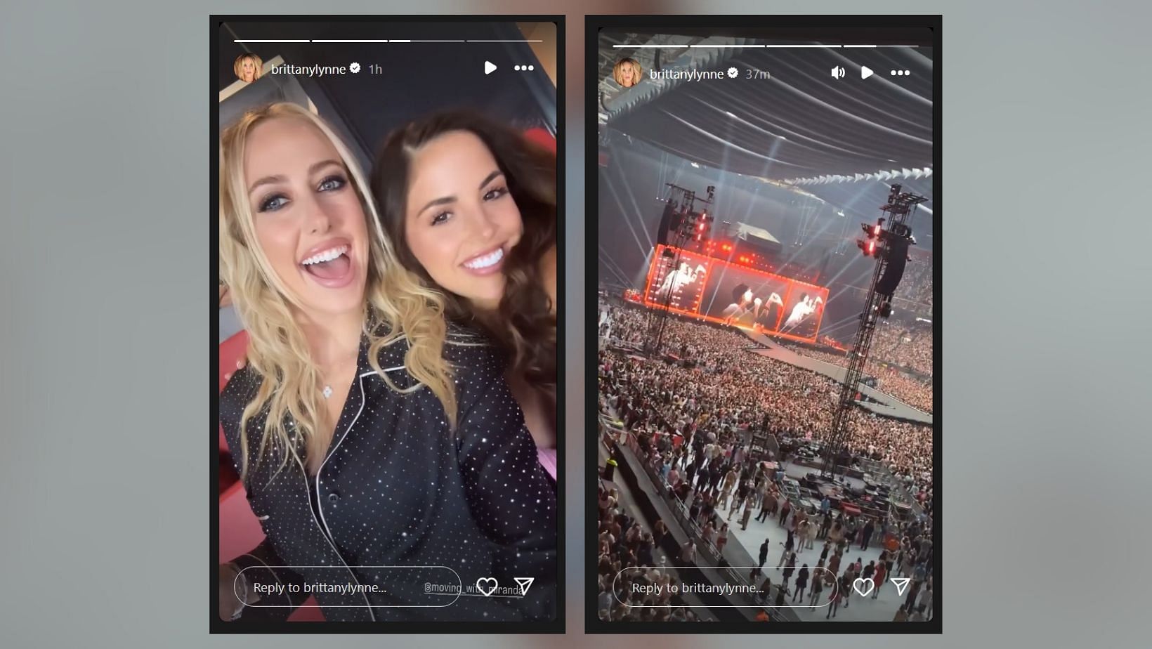 Brittany and Patrick Mahomes groove to Taylor Swift&#039;s Lover at Eras Tour (Image Source: Brittany Mahomes/Instagram)